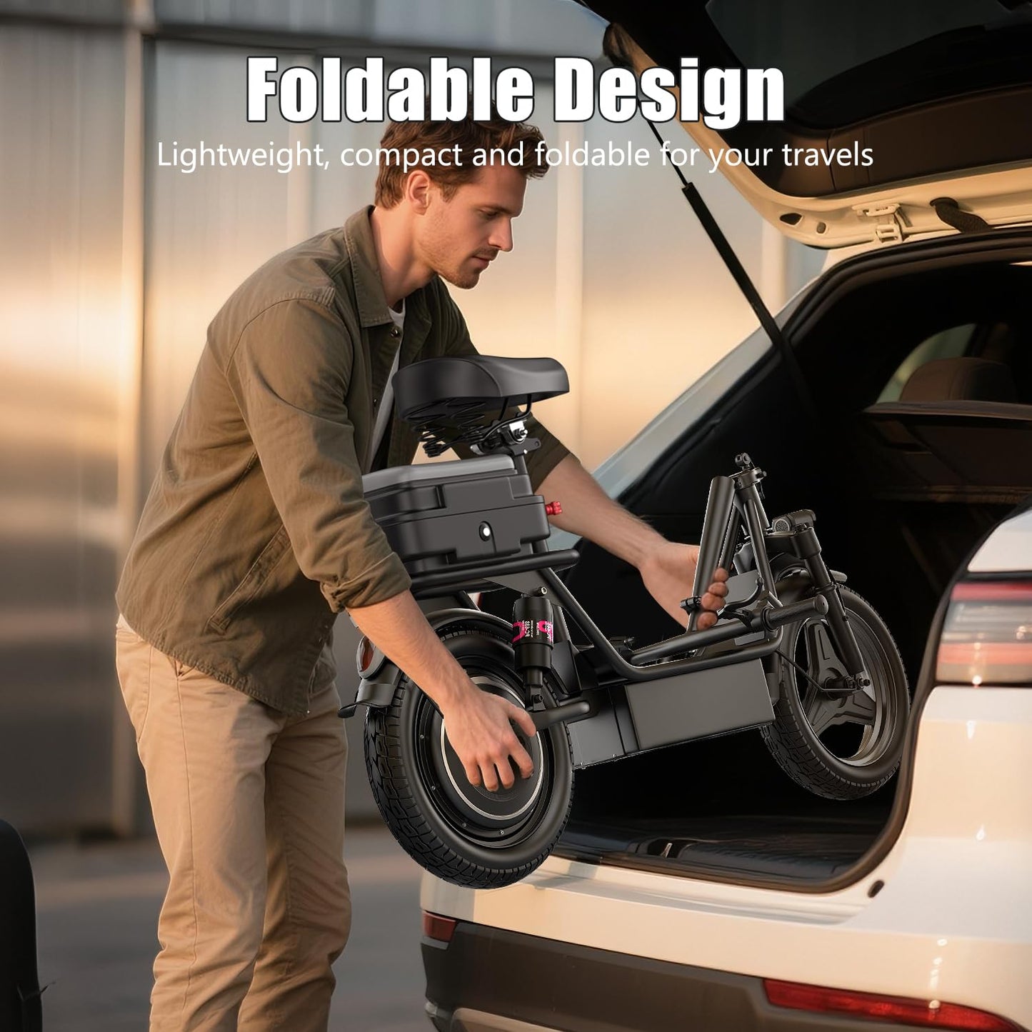 Electric Scooter for Adults, 1000W Peak Motor, Up to 25 MPH 30 Miles, Electric Scooter with Seat, Multiple Suspension, Bright Lights, Provides Comfortable and Safe Ride, 14" E Scooter for Commuting