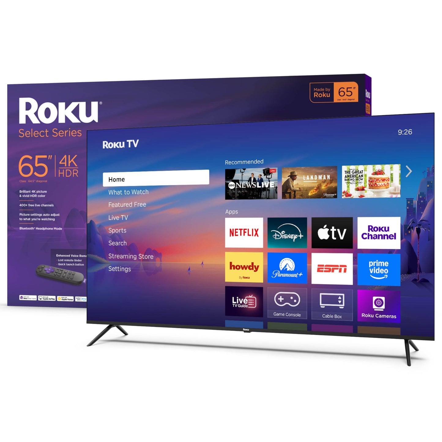 Roku Smart TV – 43-Inch Select Series, 4K HDR TV – RokuTV with Enhanced Voice Remote – Flat Screen LED Television with Wi-Fi for Streaming Live Local News, Sports, Family Entertainment
