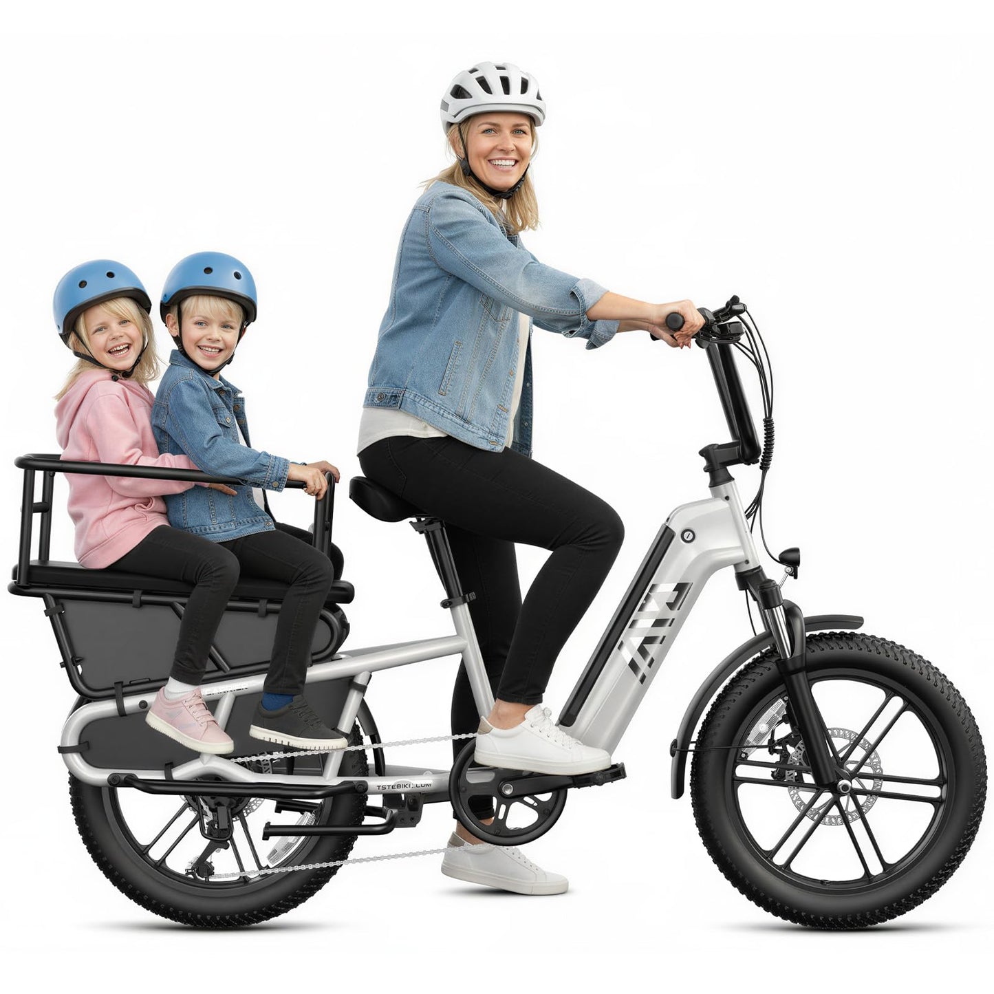 TST Electric Bike for Adults 1500W Peak Motor Cargo EBike 60 Miles 28MPH 20" Fat Tire Ebikes 48V 15Ah Removable Battery Electric Bicycle Rear Rack with Basket,UL 2849 Certification
