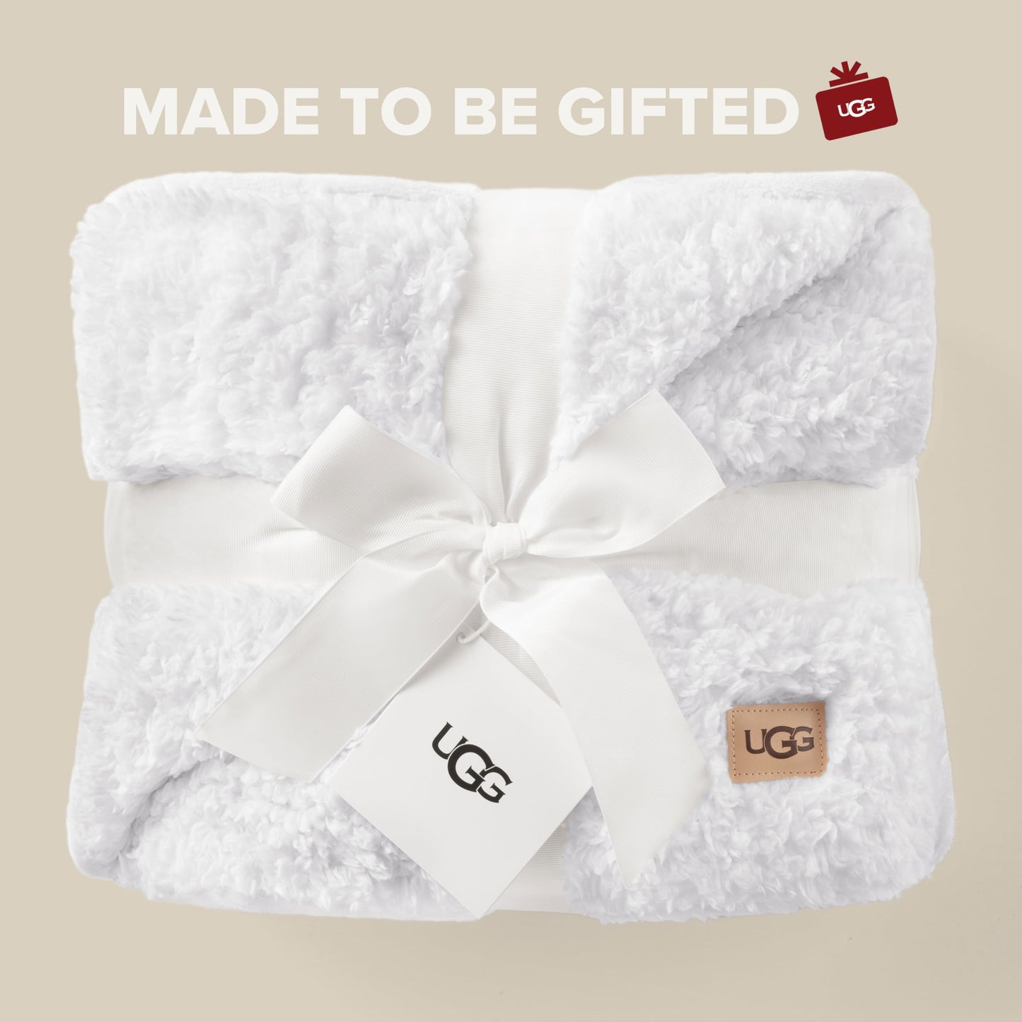 UGG Nita King/California King Blanket Fleece Fluffy Reversible Soft Fuzzy Bedding Cozy Plush Warm Oversized Blanket Machine Washable Bedroom Decor for Big Couch Bed, 110-inch x 90-inch, White Snow