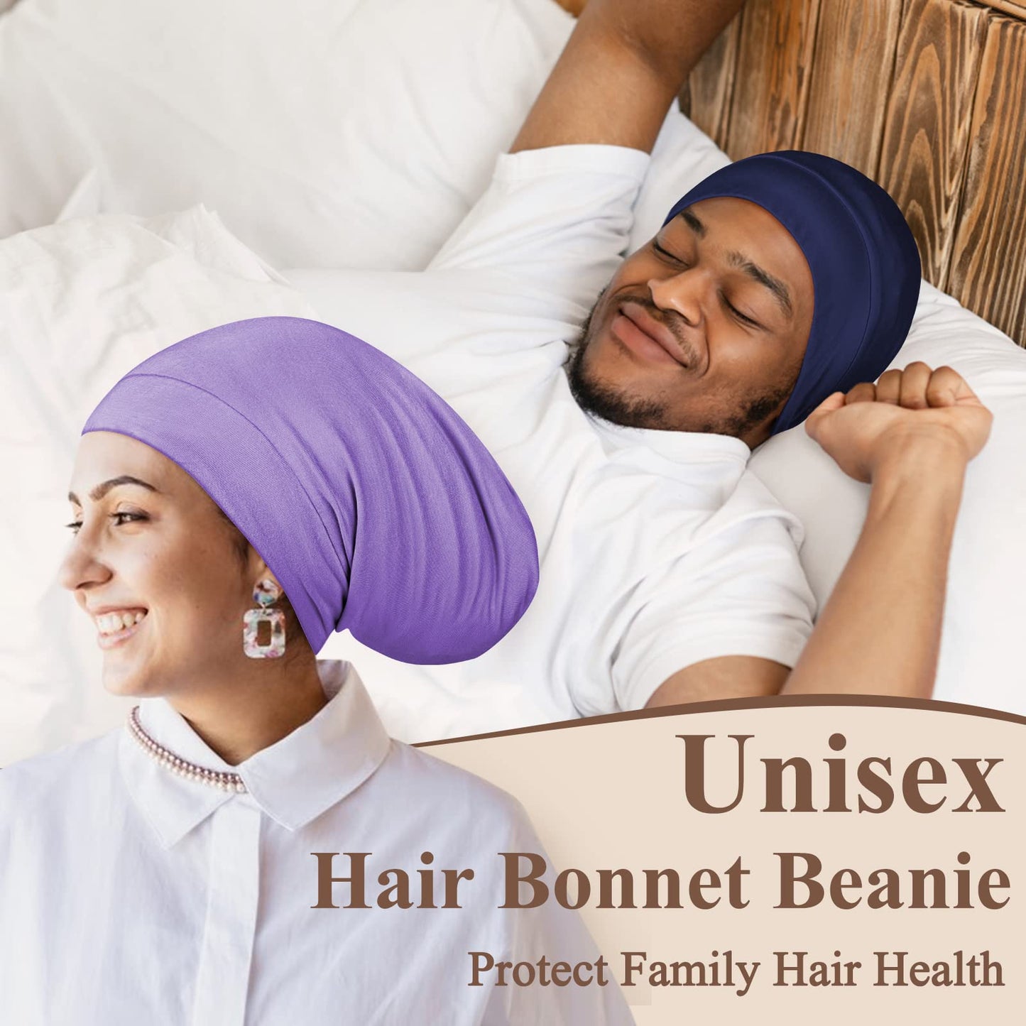 OLESILK 100% Mulberry Silk Bonnet for Sleeping Women, Silk Hair Wrap for Sleeping, Silk Sleep Bonnet for Women&Men, Real Silk, Not Satin, Reddish Brown