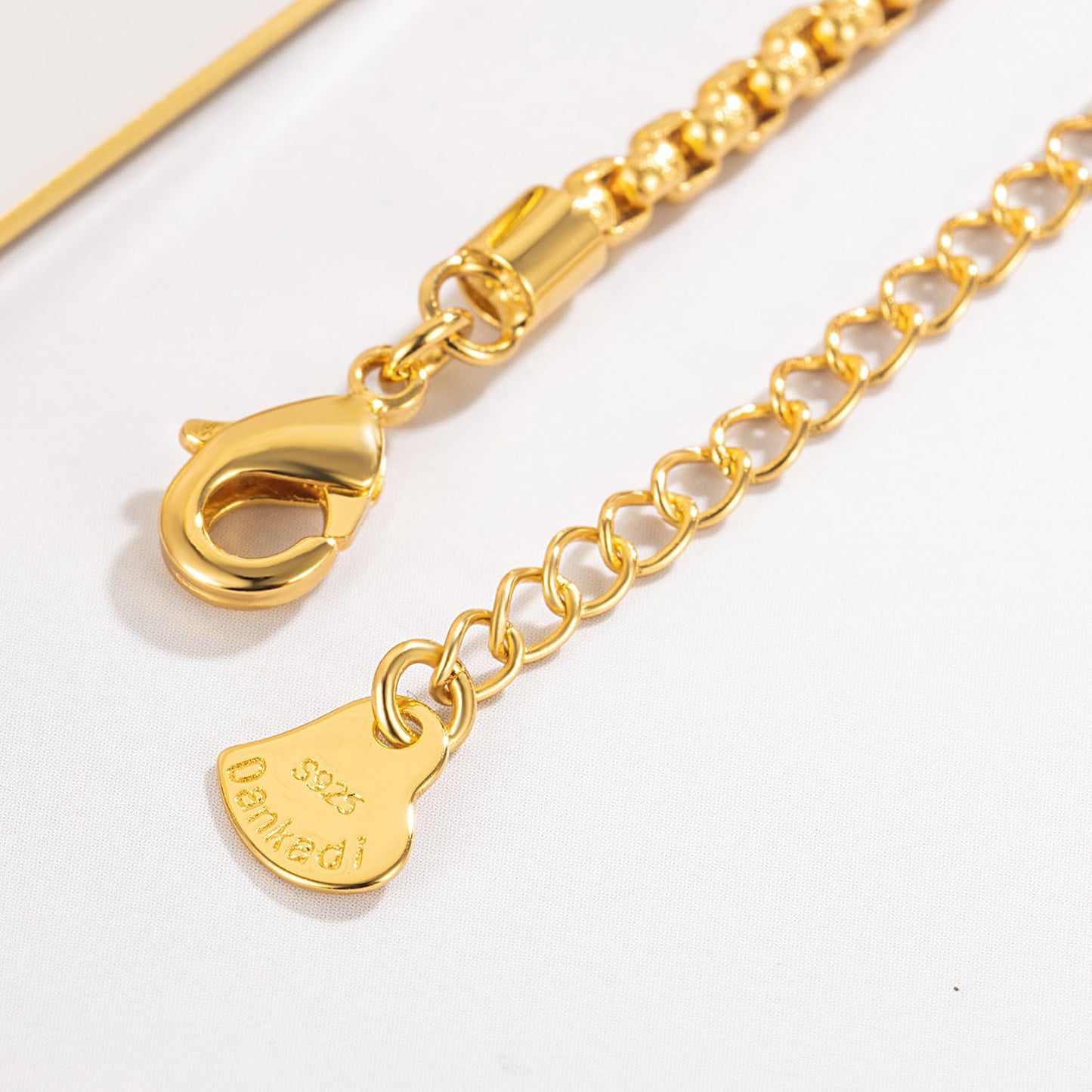 Dankadi Women 925 Sterling Silver Anklets Bracelet Men Simple Chopin/Box Chain/Twist Rope Chain Summer Beach Foot 24k Gold Plated Jewelry Gift