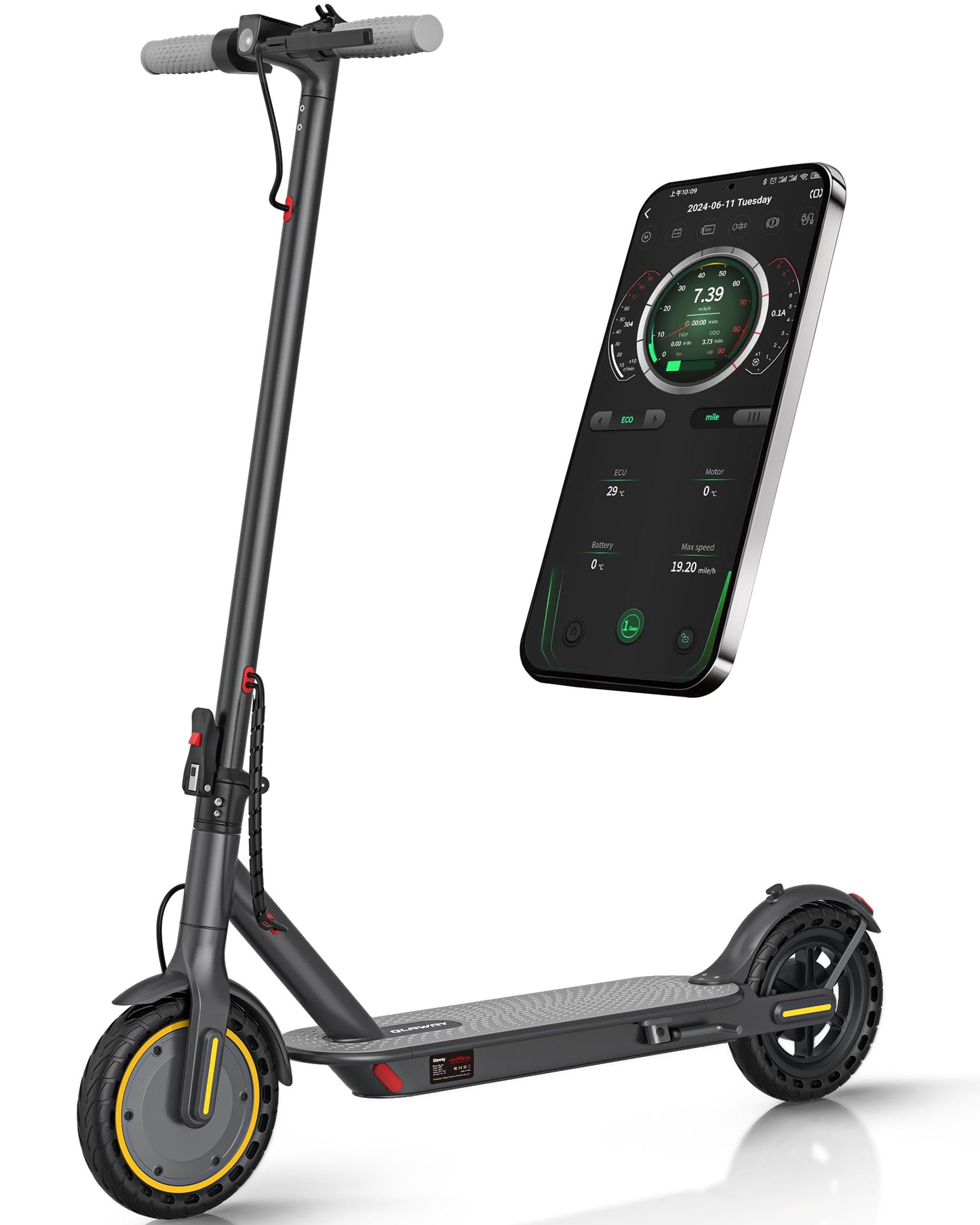 Electric Scooter for Adults, 350W/500W Motor, 16-22 Miles Range, 8.5"/10" Solid Tires, Dual Braking & Suspension, Folding Portable Commuting E-Scooter with App
