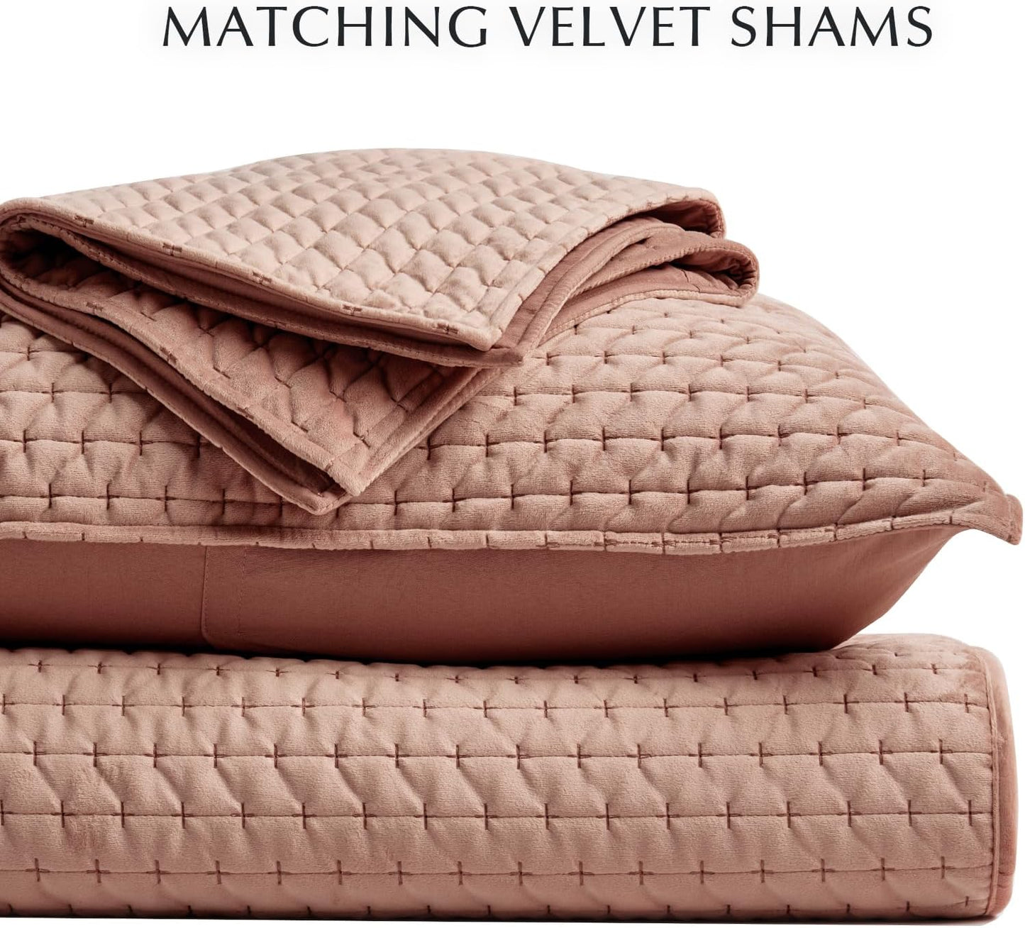 EverGrace Luxury Velvet Quilt Set King Size 3 Piece, Soft Cross-Stitch Velvet Comforter Set with Pillow Shams, Lightweight Coverlet Bedspread Bedding Set for All Seasons, Light Taupe