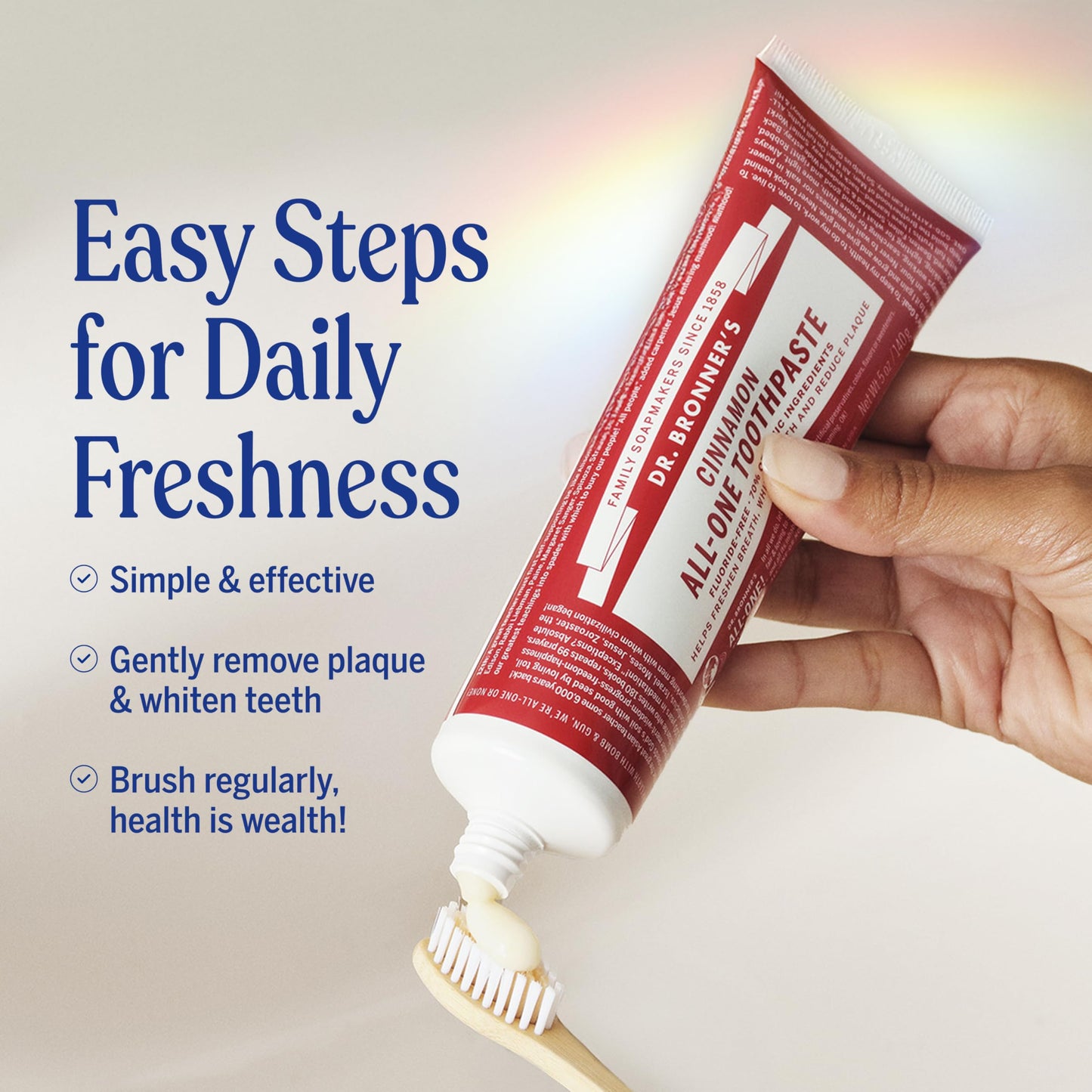 Dr. Bronner’s All-One Toothpaste Pack of 3– Peppermint, 5 oz– Fluoride-Free Toothpaste for Adults, SLS-Free, 70% Organic & Natural Ingredients, Vegan, Helps Freshen Breath & Reduce Plaque