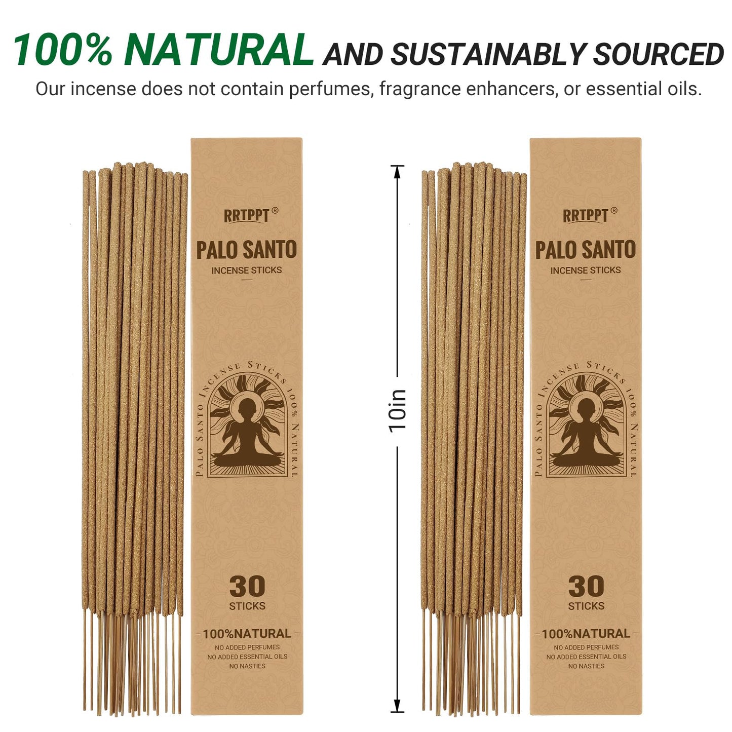 White Sage Incense Sticks (50 Sticks), 100% Natural sustainably harvested White Sage, Suitable for Yoga, Meditation, Relaxation, and Spiritual Purification