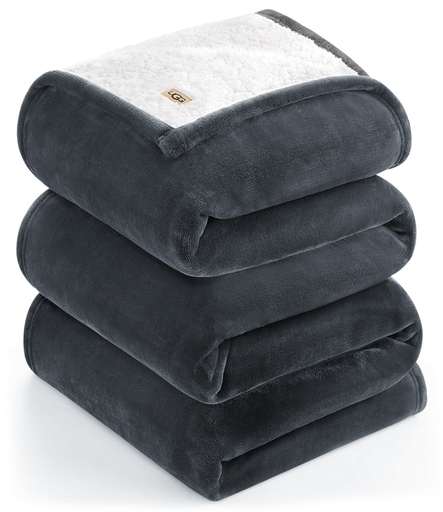 UGG Nita King/California King Blanket Fleece Fluffy Reversible Soft Fuzzy Bedding Cozy Plush Warm Oversized Blanket Machine Washable Bedroom Decor for Big Couch Bed, 110-inch x 90-inch, White Snow