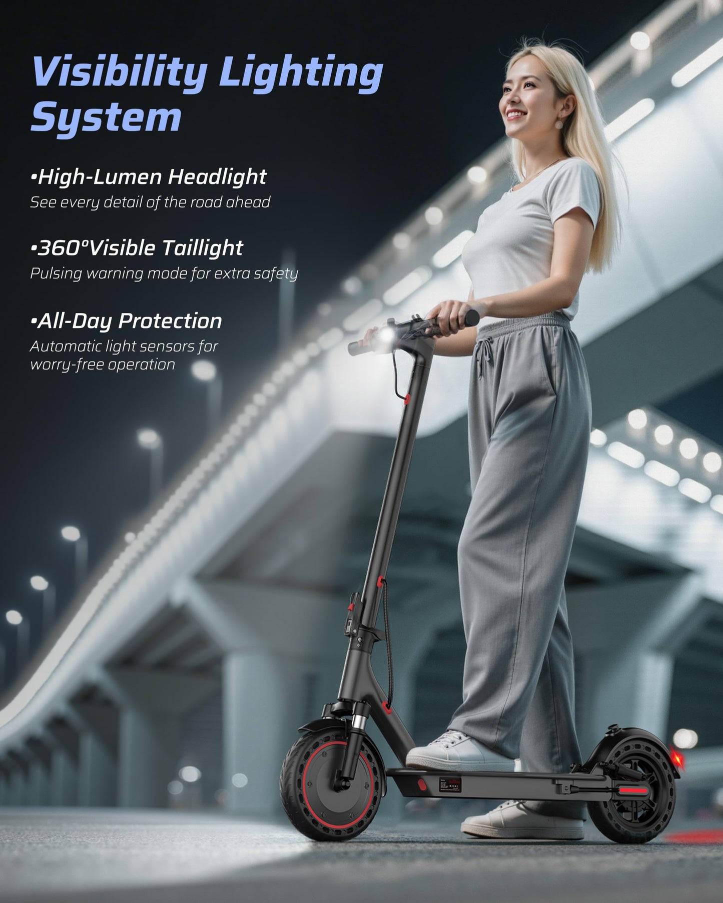 Electric Scooter for Adults, 350W/500W Motor, 16-22 Miles Range, 8.5"/10" Solid Tires, Dual Braking & Suspension, Folding Portable Commuting E-Scooter with App