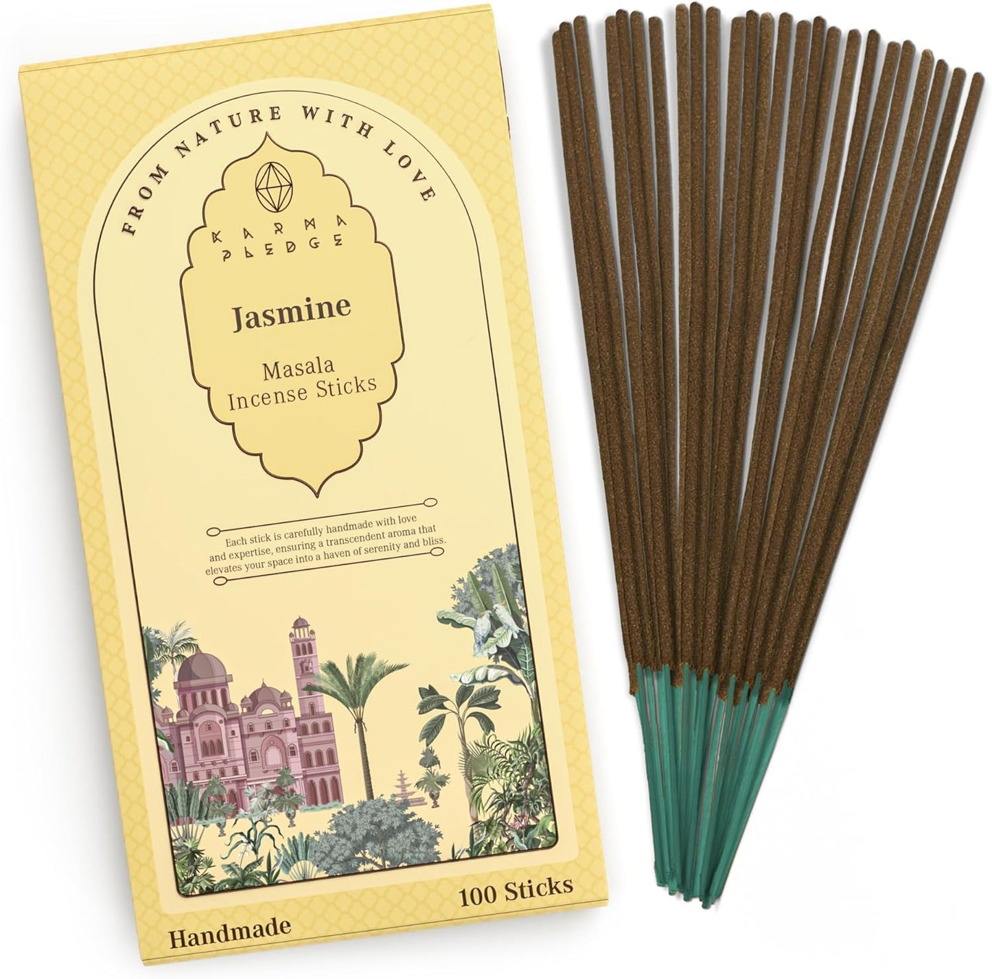 Incense Sticks, White Sage Incense, Made with Natural Ingredients, Hand Rolled Aromatic Masala, 40 Stick Pack, 45-60 Minute Burn Time, Best for Home Fragrance, Meditation, Yoga, Spiritual Healing
