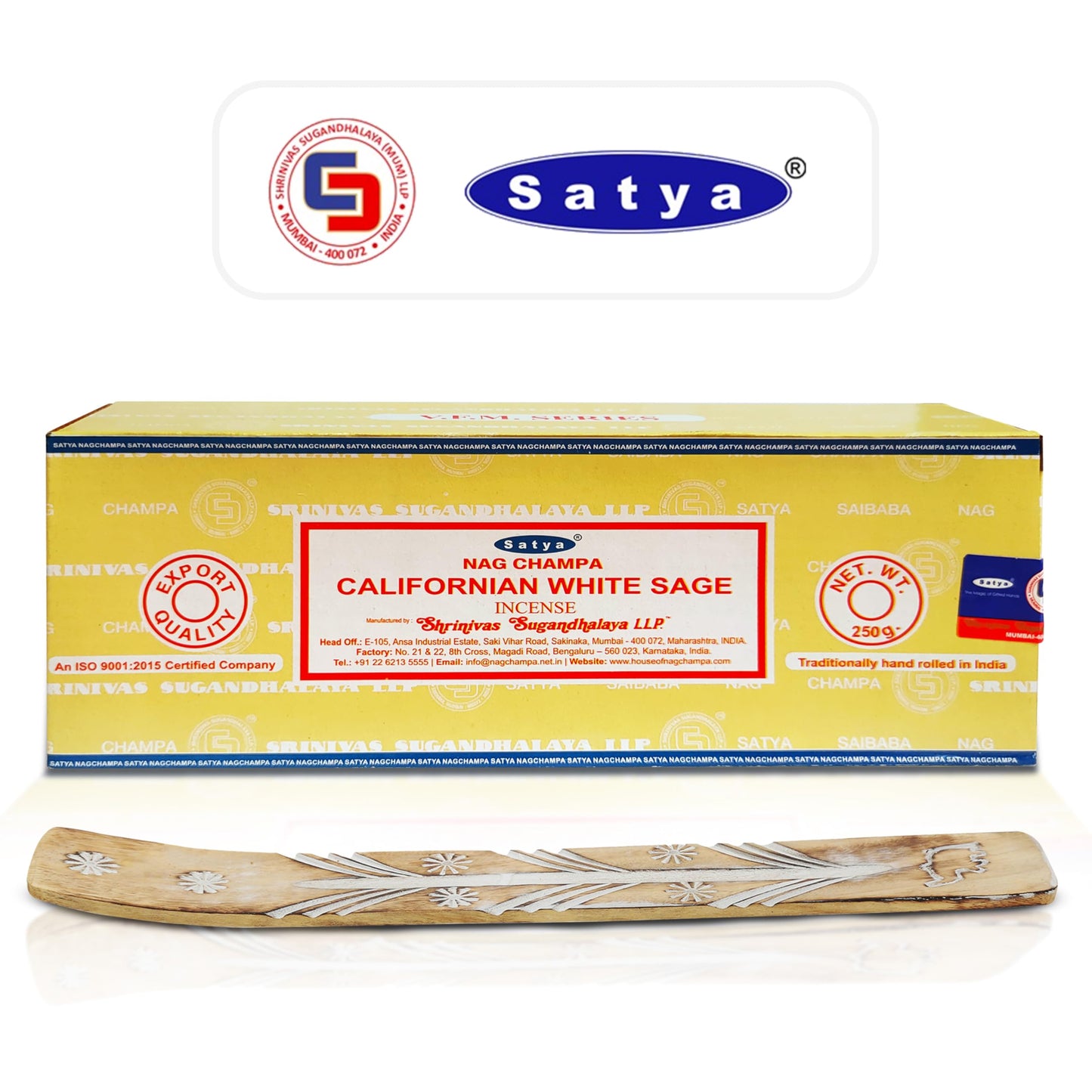 Satya Sai Baba Nagchampa Incense Sticks 250 gm Pack with Raajsee Insence Stick Holder, Inscent Sticks NagChampa Agarbatti, Natural & Chemical Free