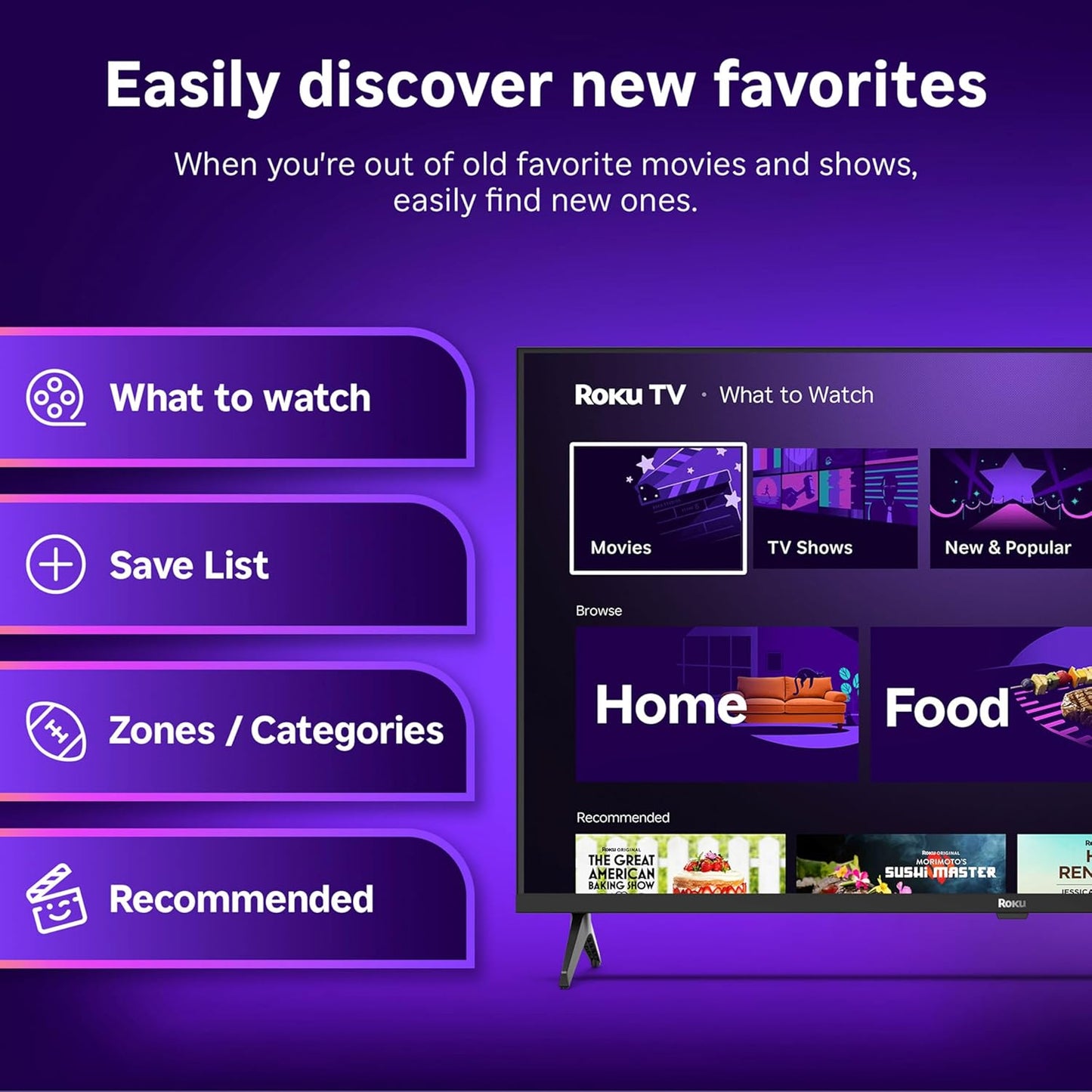 Roku Smart TV 2025 – 40-Inch Select Series, 1080p Full HD TV – Roku TV with Voice Remote – Flat Screen LED Television with Wi-Fi for Streaming Live Local News, Sports, Family Entertainment