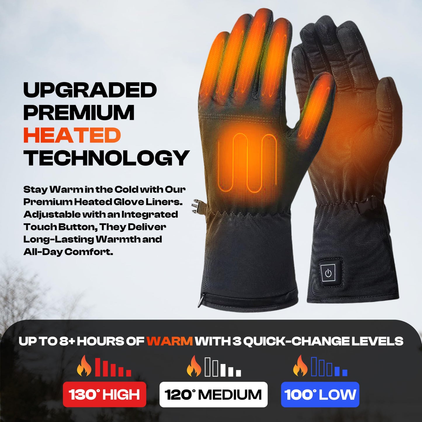 Weston Heated Glove Liners for Men and Women - Rechargeable Thermal Hand Warmers - Heated Gloves with 3 Heat Settings