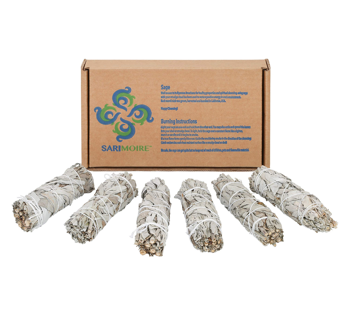 White Sage Smudge Sticks - 6 - 4" Sage Bundles - Perfect Sage Stick Smudge Sticks Smudging Kit Replenishment
