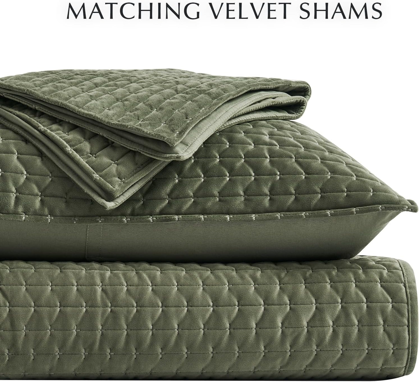 EverGrace Luxury Velvet Quilt Set King Size 3 Piece, Soft Cross-Stitch Velvet Comforter Set with Pillow Shams, Lightweight Coverlet Bedspread Bedding Set for All Seasons, Light Taupe