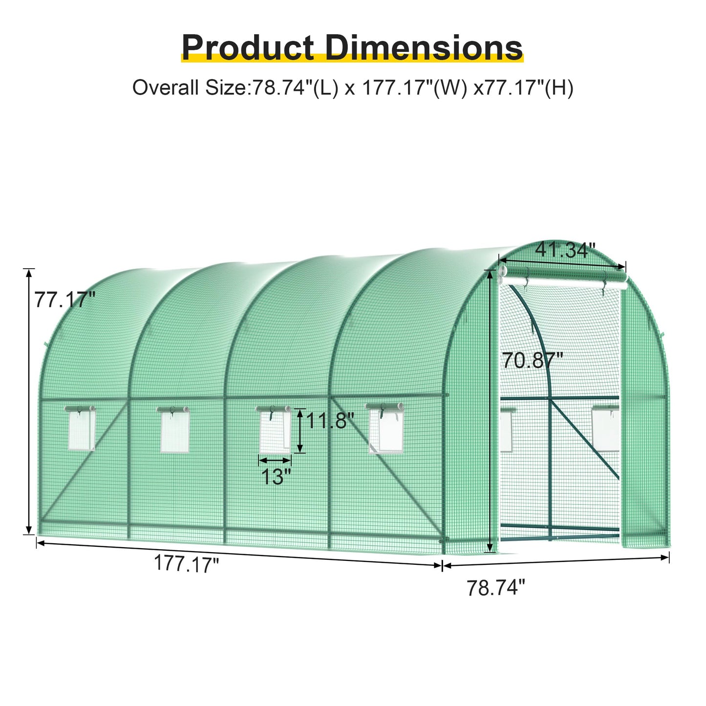 GOJOOASIS Greenhouse Outdoor Green House for Outside Winter Heavy Duty Large Walk-in Tunnel Portable Greenhouses for Backyard Plants Shed (10'x7'x7')