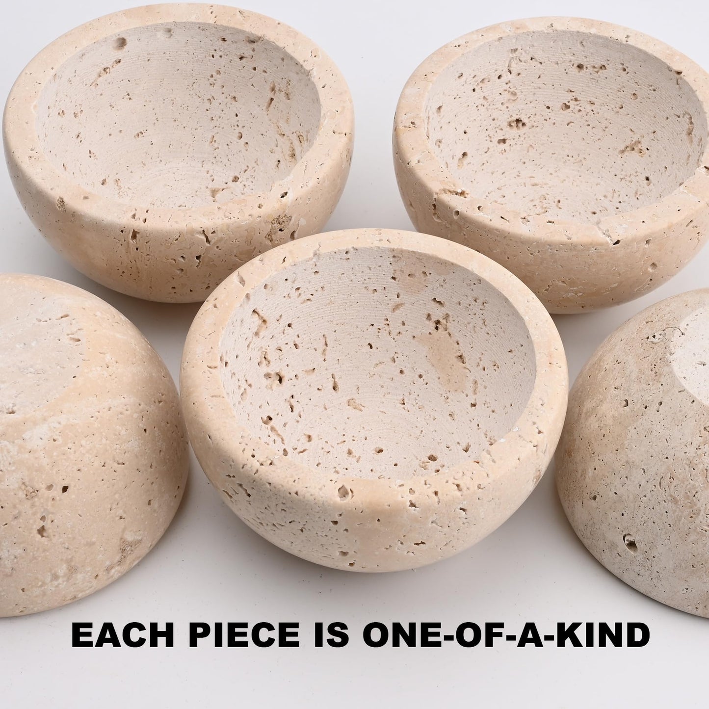 Handmade Travertine Stone Incense Resin Burner Holder – Natural Stone Incense Burner with Brass Insert for Home Decor & Relaxation