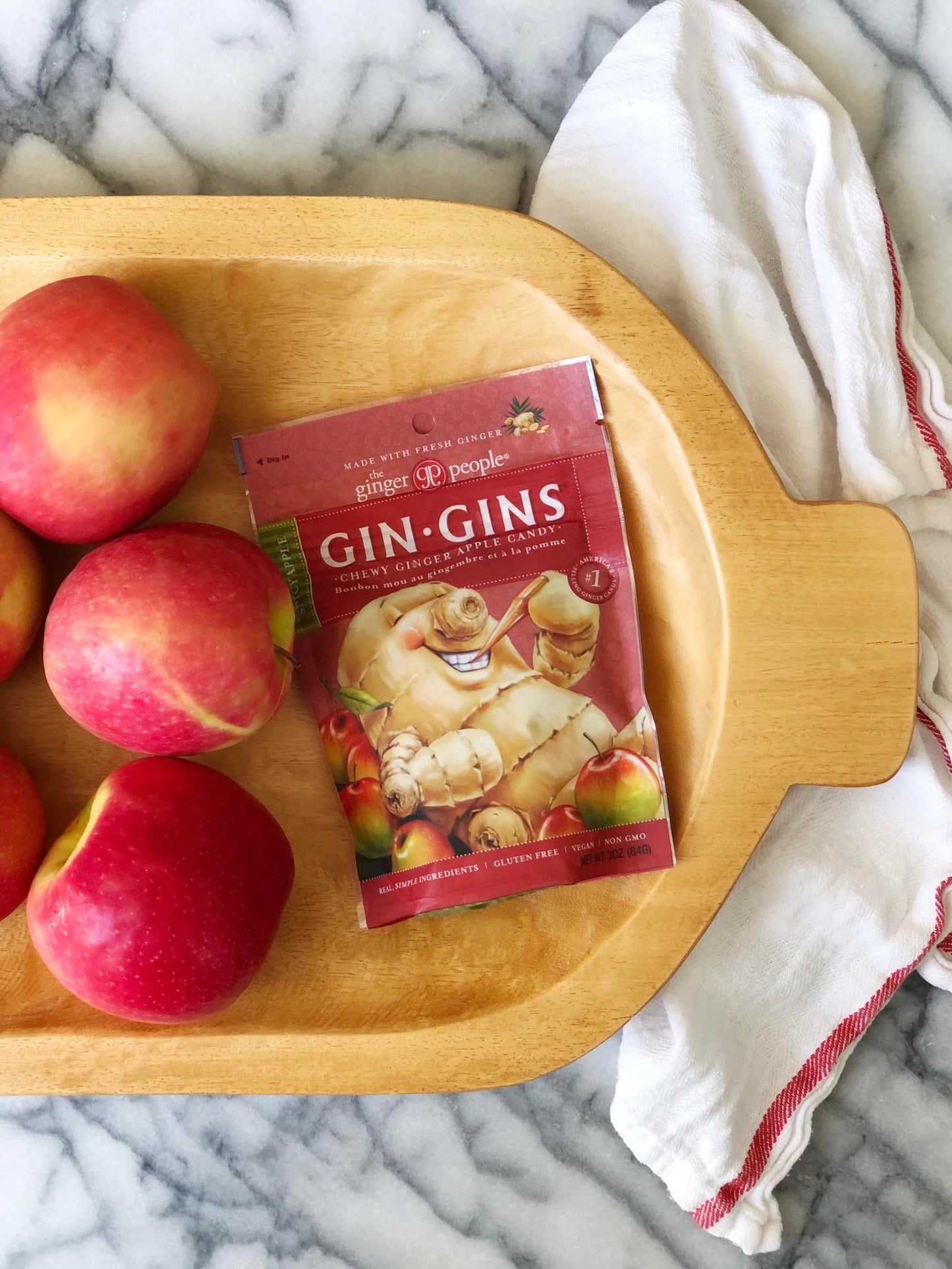 GIN GINS Ginger Chews – Natural Fresh Ginger Candy by The Ginger People – Individually Wrapped Healthy Candy – Original, Apple, Peanut and Turmeric Flavors – Variety Pack – 4 x 3oz bag each flavor (Pack of 4 bags)