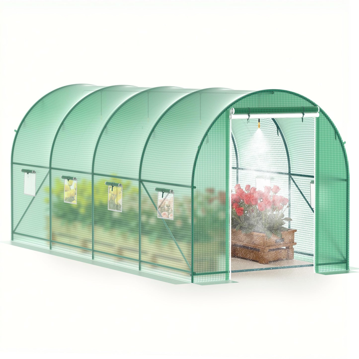 GOJOOASIS Greenhouse Outdoor Green House for Outside Winter Heavy Duty Large Walk-in Tunnel Portable Greenhouses for Backyard Plants Shed (10'x7'x7')