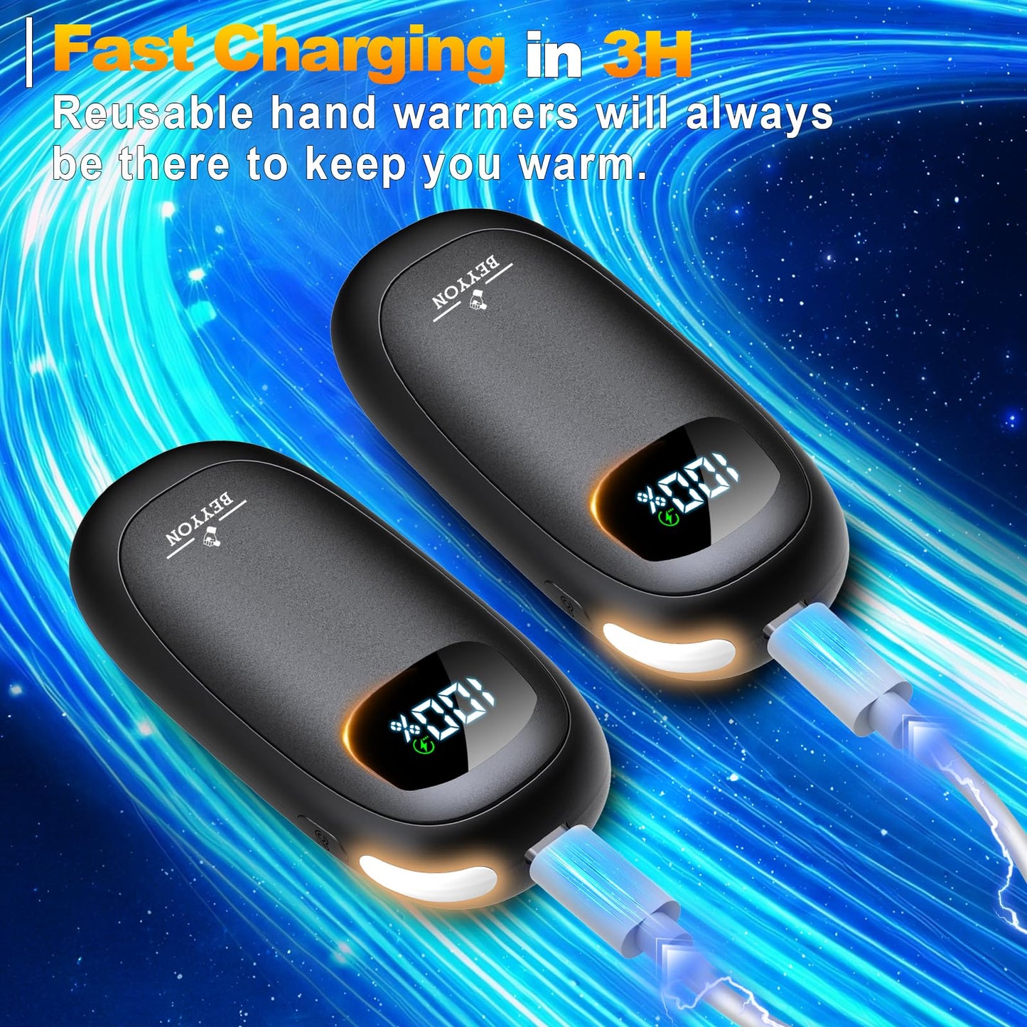 Hand Warmers Rechargeable-Electric Hand Warmers, Max 16 Hrs Warmth Up to 127℉, LED Display & Flashlight, Dual-Side Heating Portable Heater, Hunting Camping Essentials, Gifts for Men Women Raynauds