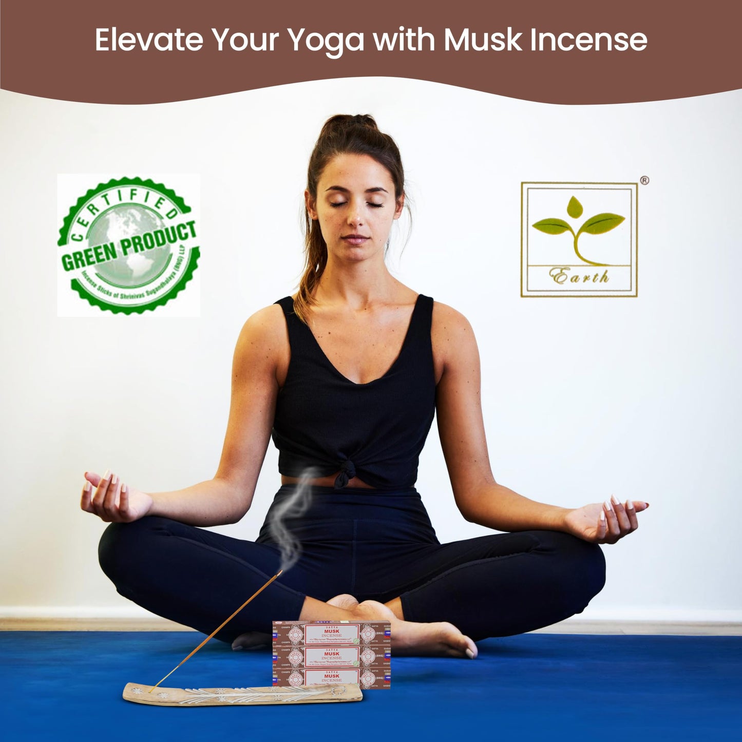 Satya Divine Blessings Incense Sticks, Satya Bng (Bangalore) Insenses 15gmx12 Pack with Raajsee Incense Holder Bundle, Satya Nagchampa Natural Incense