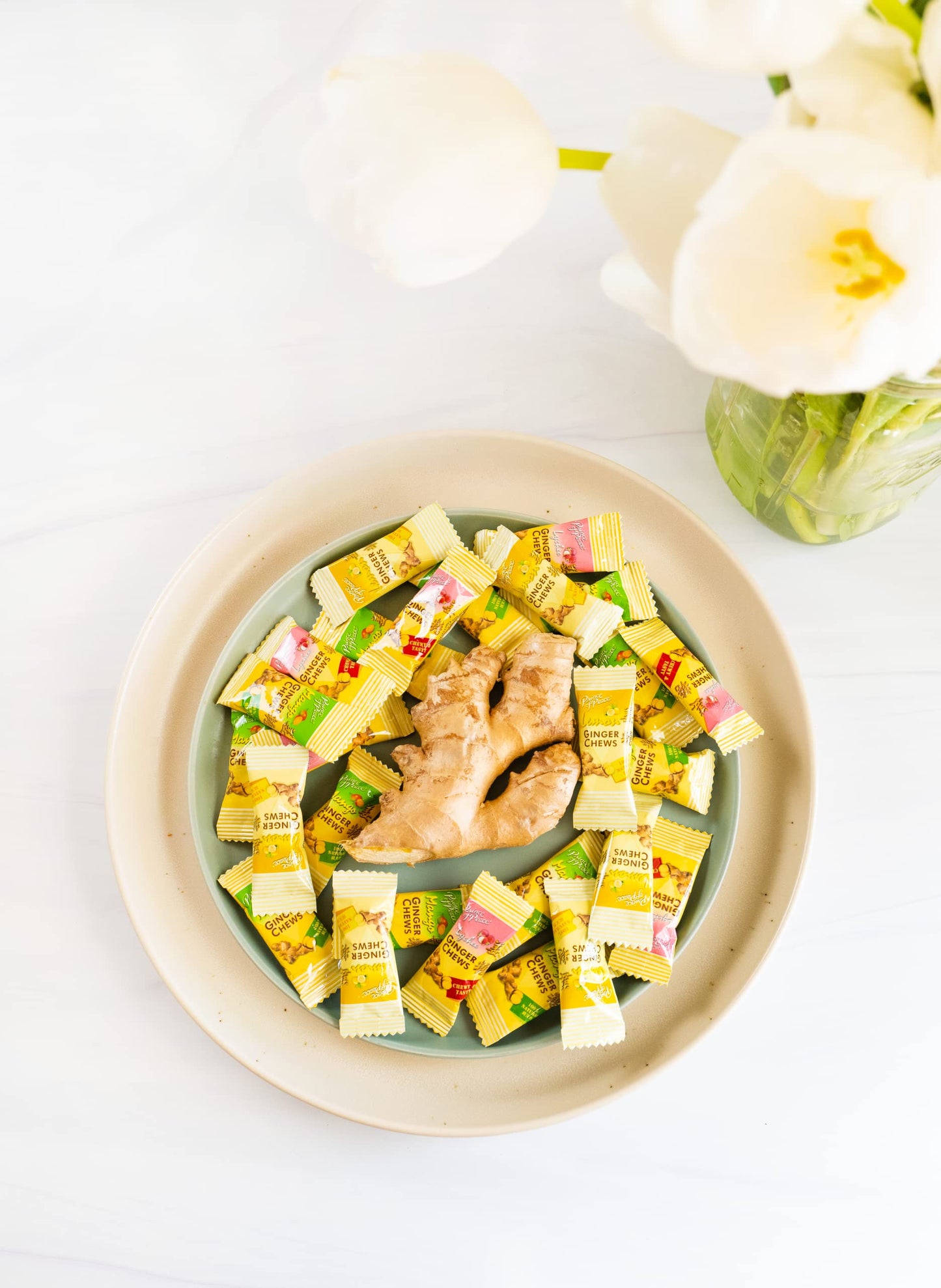 Prince of Peace Ginger Chews With Lemon, 4 oz. Candied Ginger Lemon Candy - 2 Pack