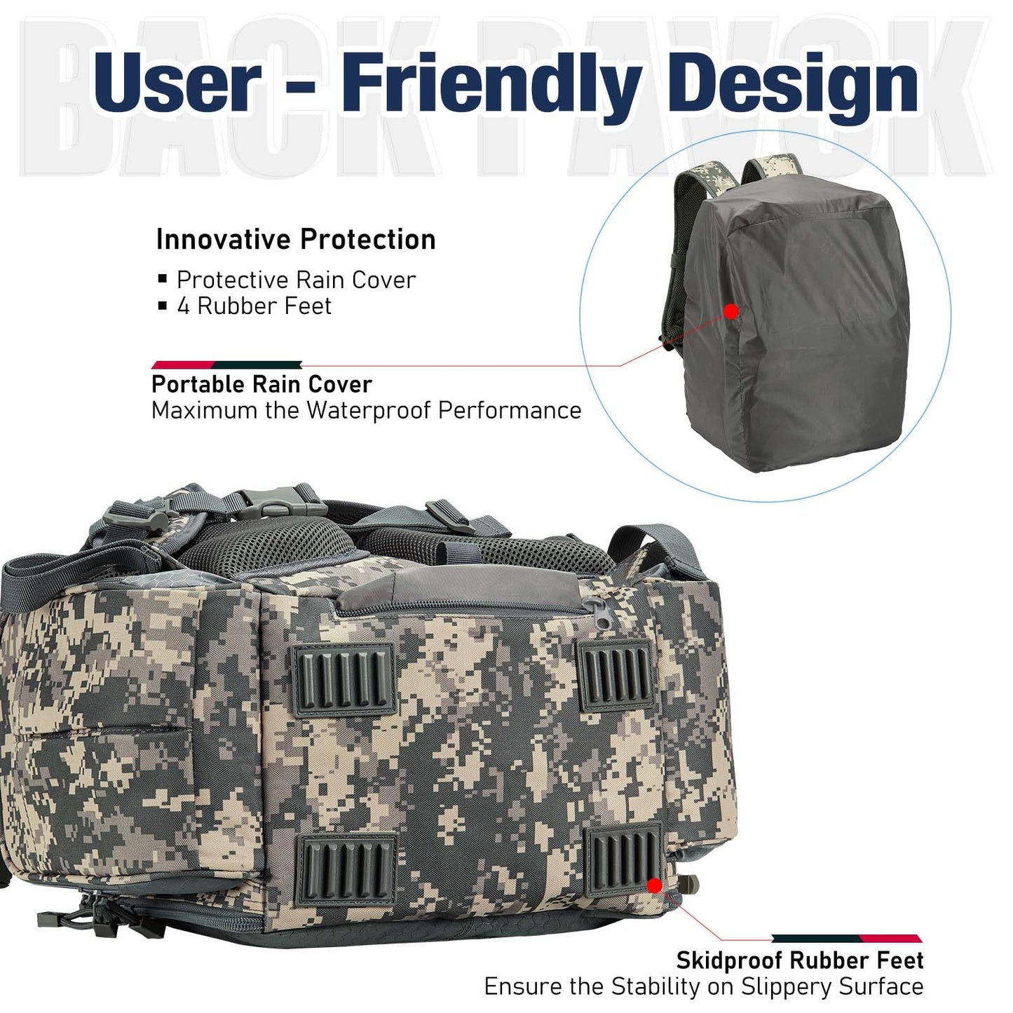 Piscifun Fishing Backpack with 2 Rod Holders & 4 Tackle Boxes, Large Tackle Storage Bag With Rain Cover for Fishing Gear
