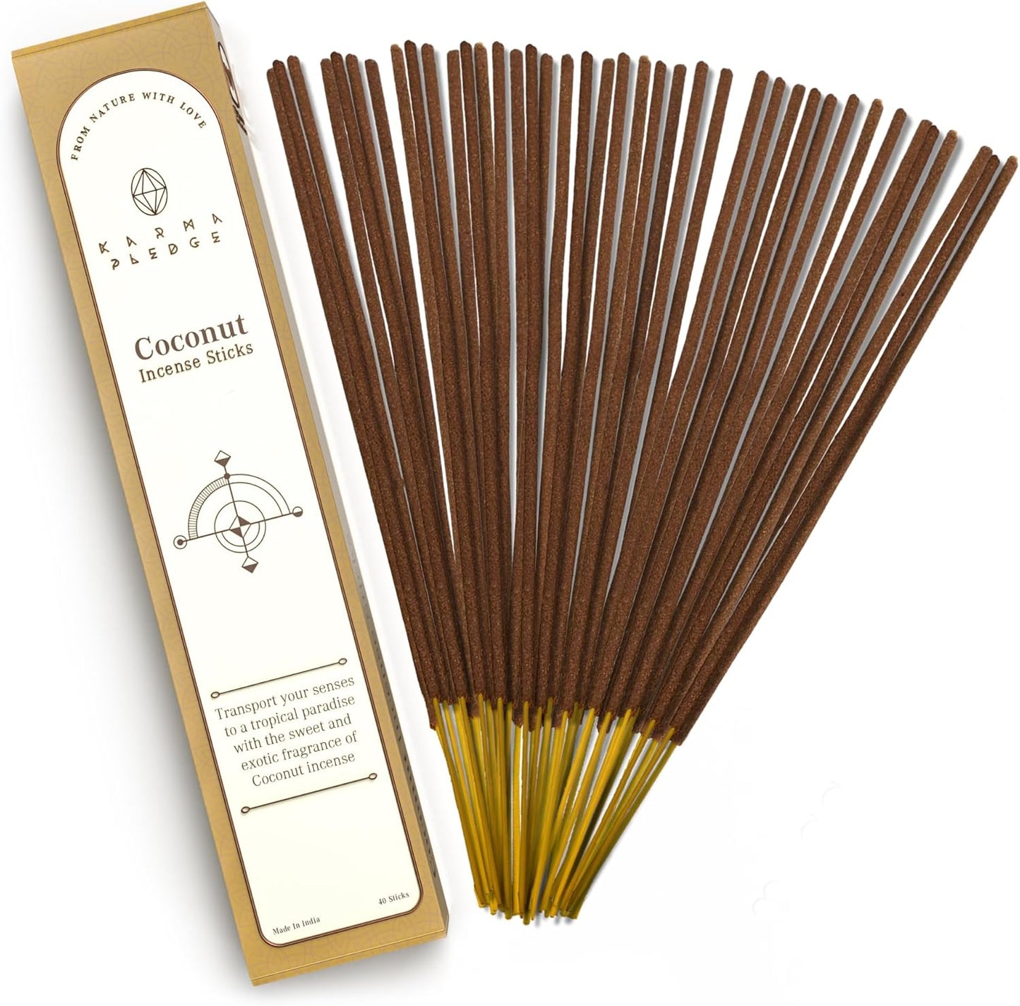 Incense Sticks, White Sage Incense, Made with Natural Ingredients, Hand Rolled Aromatic Masala, 40 Stick Pack, 45-60 Minute Burn Time, Best for Home Fragrance, Meditation, Yoga, Spiritual Healing