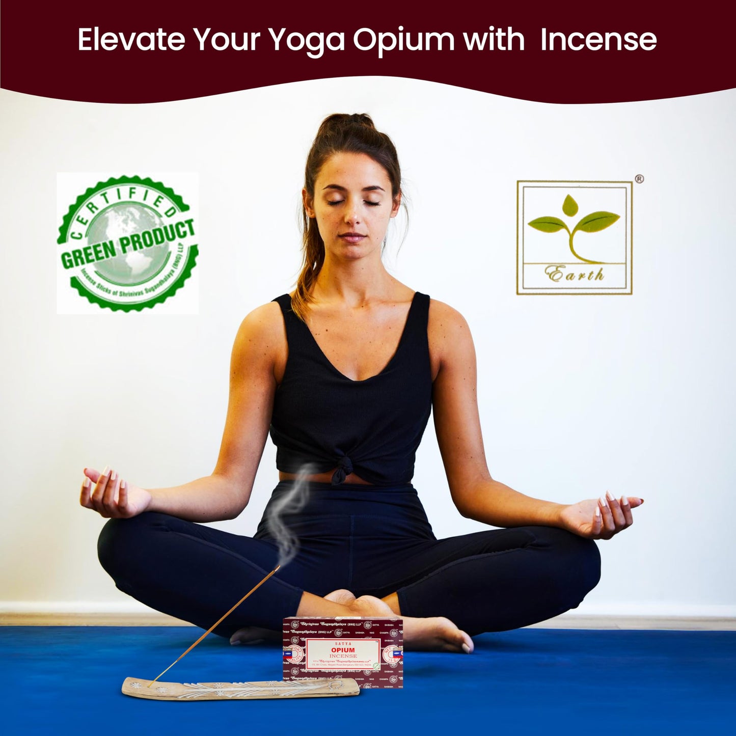 Satya Divine Blessings Incense Sticks, Satya Bng (Bangalore) Insenses 15gmx12 Pack with Raajsee Incense Holder Bundle, Satya Nagchampa Natural Incense