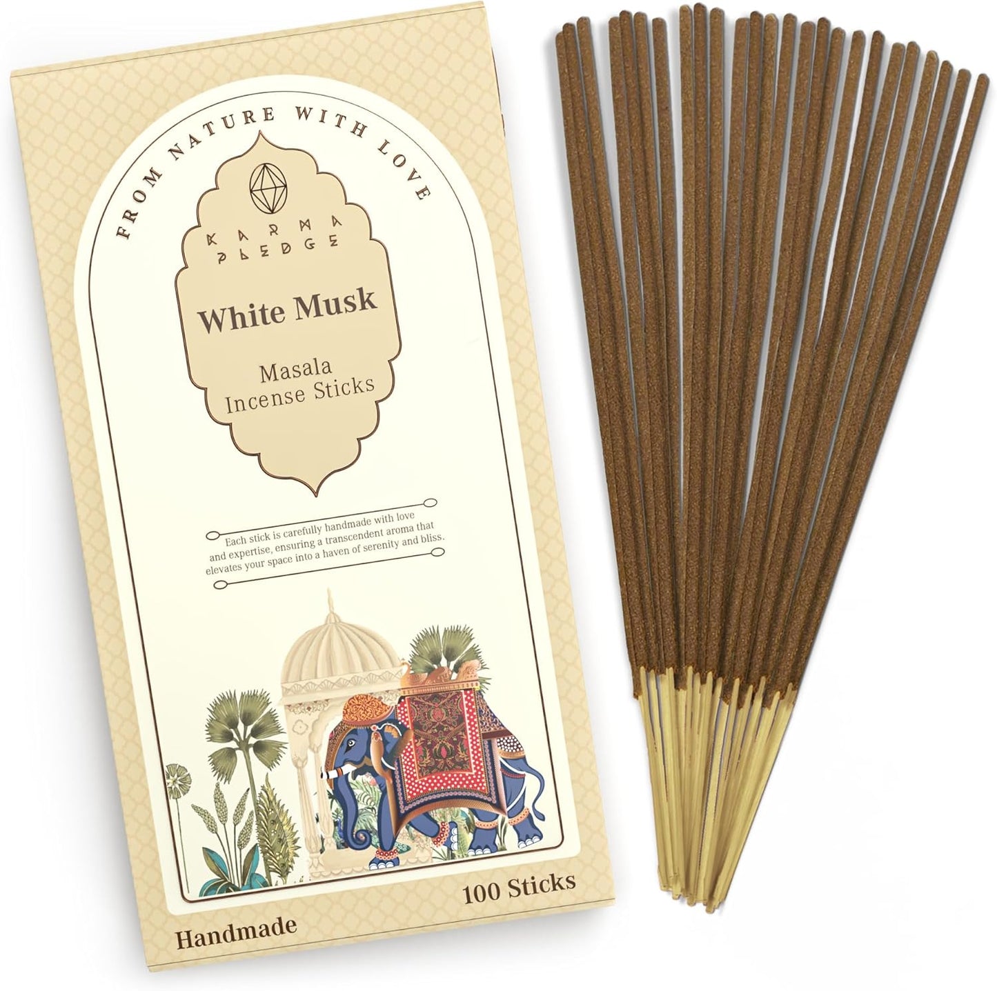 Incense Sticks, White Sage Incense, Made with Natural Ingredients, Hand Rolled Aromatic Masala, 40 Stick Pack, 45-60 Minute Burn Time, Best for Home Fragrance, Meditation, Yoga, Spiritual Healing