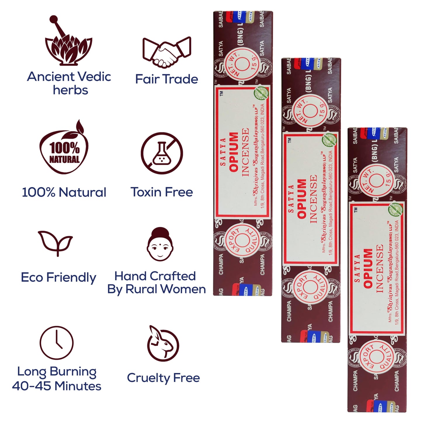 Satya Divine Blessings Incense Sticks, Satya Bng (Bangalore) Insenses 15gmx12 Pack with Raajsee Incense Holder Bundle, Satya Nagchampa Natural Incense