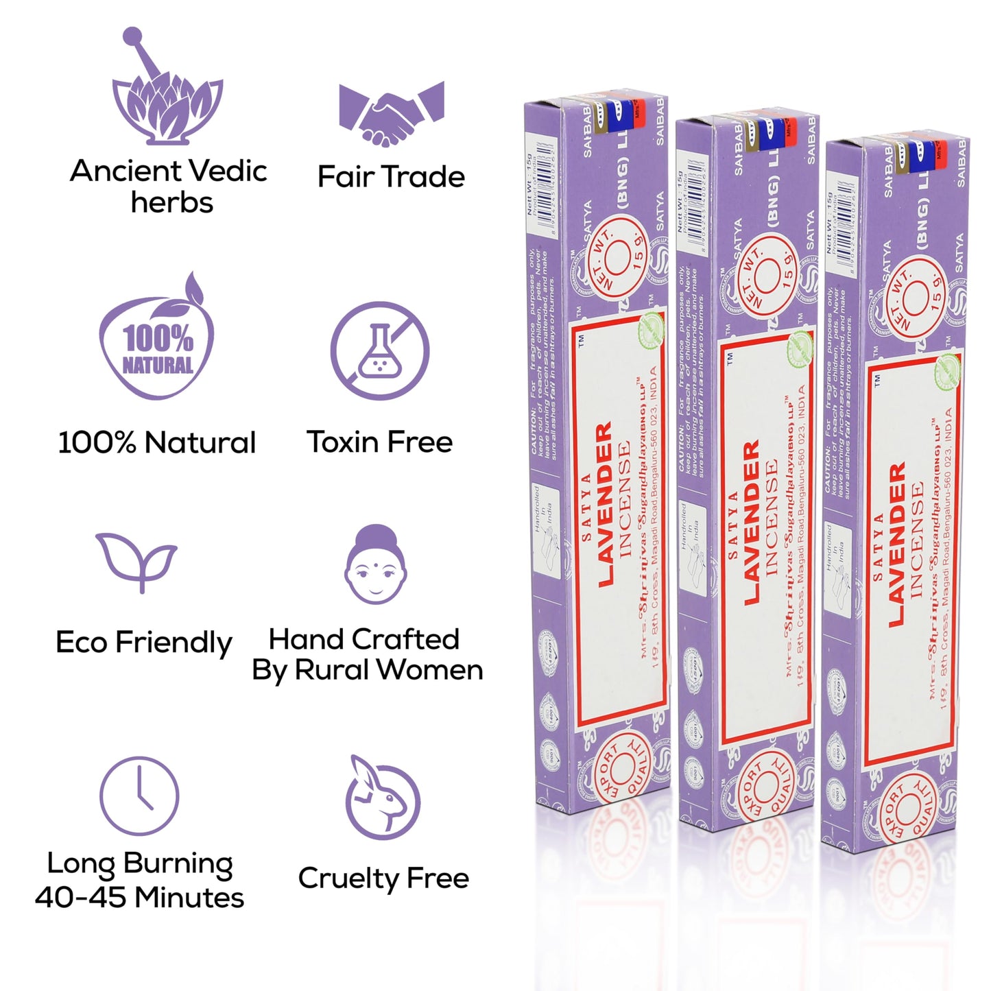 Satya Divine Blessings Incense Sticks, Satya Bng (Bangalore) Insenses 15gmx12 Pack with Raajsee Incense Holder Bundle, Satya Nagchampa Natural Incense