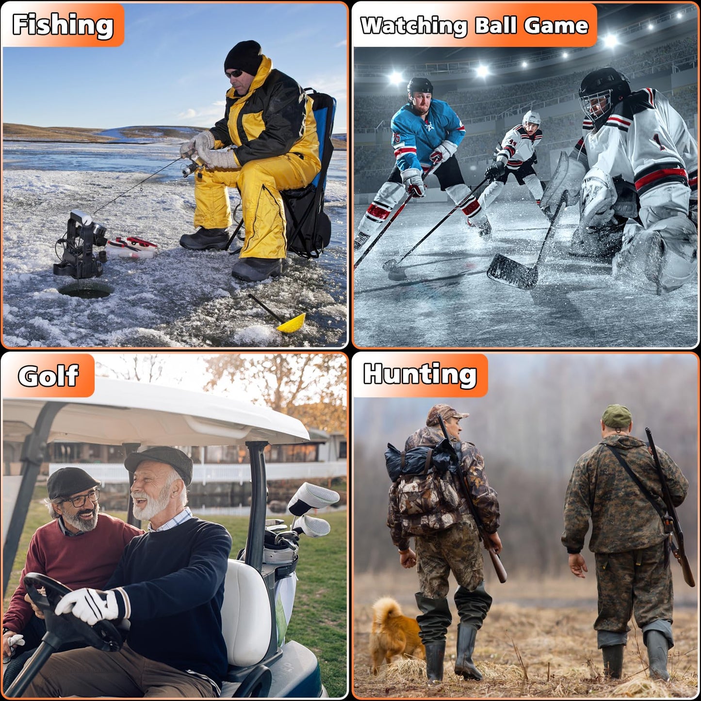 Hand Warmers Rechargeable - Electric Hand Warmers 2 Pack with Dual-Sided Heating for 15Hrs Warmth, LED Display & Flashlight, Hunting Essentials, Gifts for Christmas Man Women Raynauds Golf