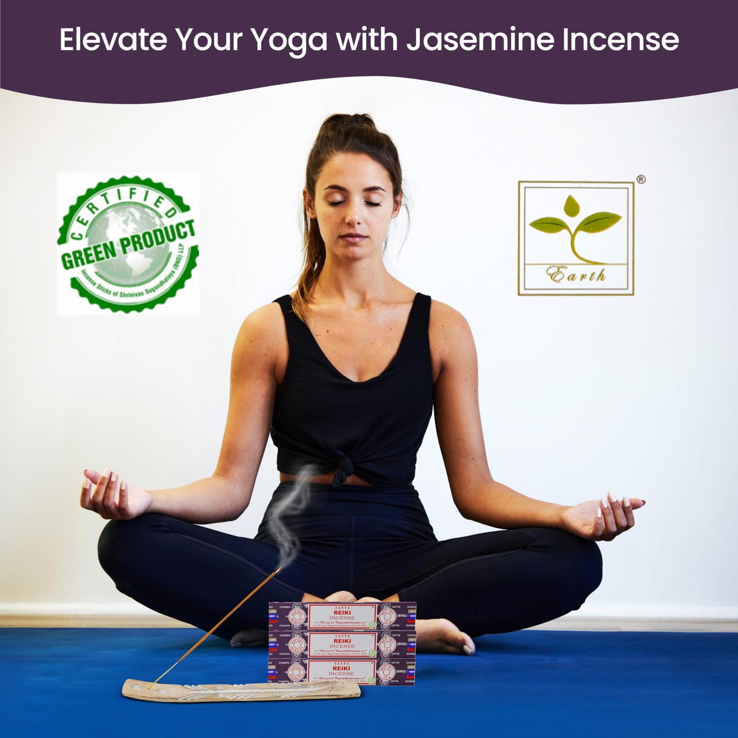 Satya Divine Blessings Incense Sticks, Satya Bng (Bangalore) Insenses 15gmx12 Pack with Raajsee Incense Holder Bundle, Satya Nagchampa Natural Incense