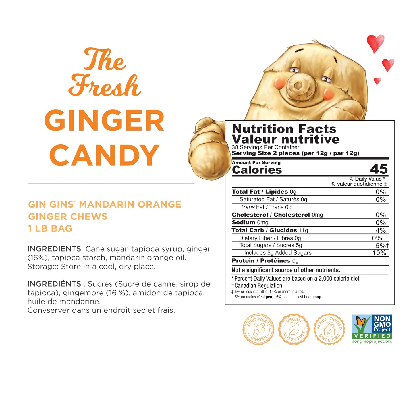 GIN GINS Spicy Apple Ginger Chews – Natural Fresh Ginger Candy by The Ginger People – Individually Wrapped Healthy Candy – Spicy Apple Ginger Flavor – Large 1 lb Bag (16oz) – Pack of 1