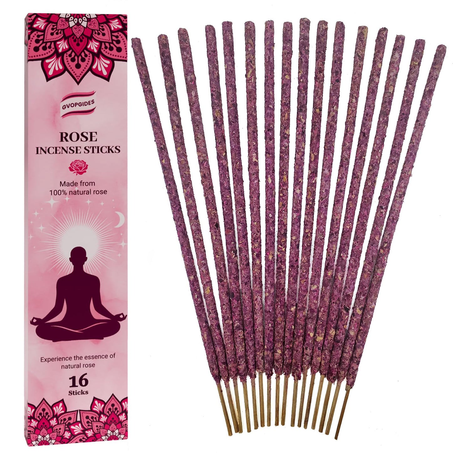 Lavender Incense Sticks Natural - 16 Sticks Handcrafted Lavender Sticks for Relaxation, Meditation, Yoga, Spiritual Purification & Home Ambiance | inciensos aromaticos para la casa