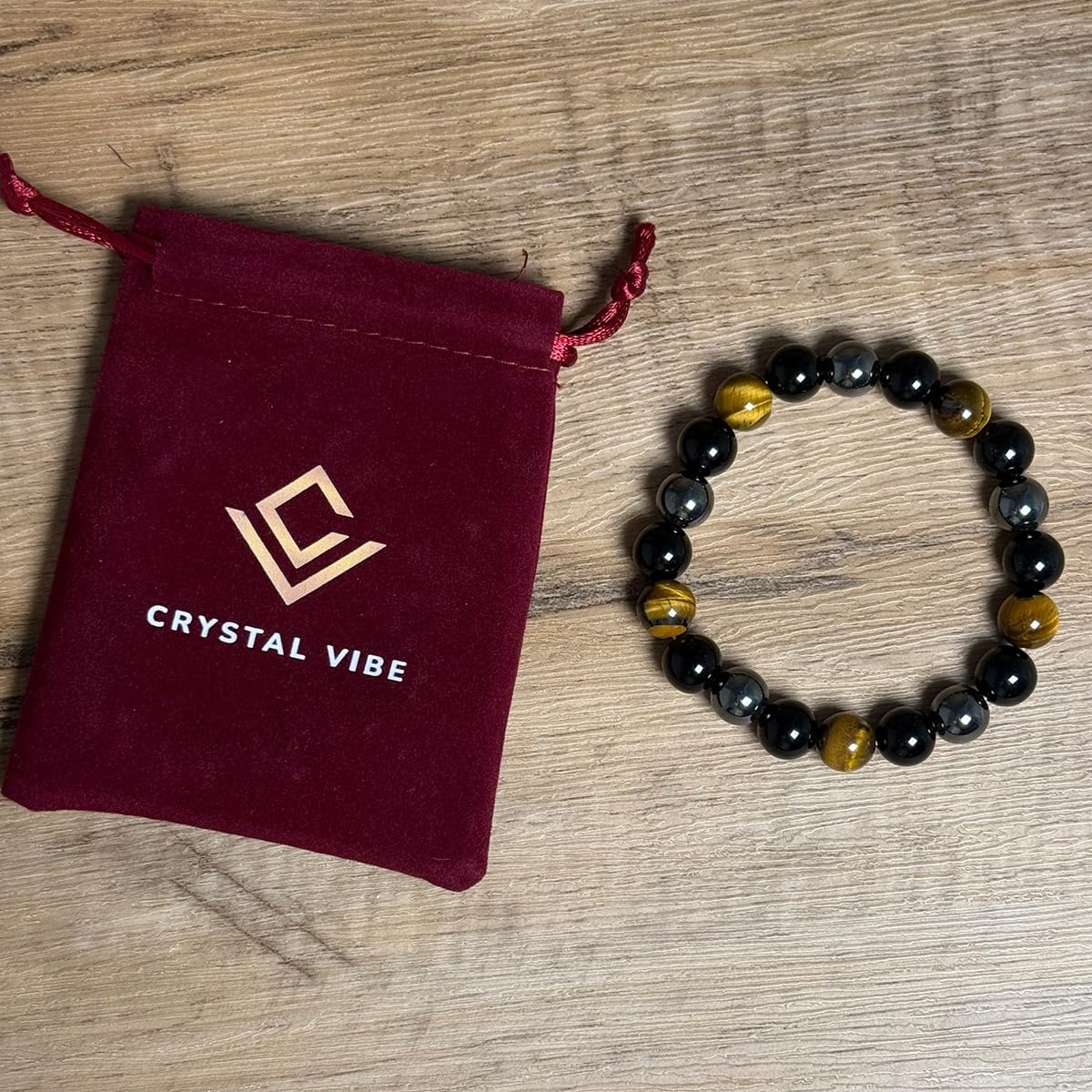 Crystal Vibe Handmade Natural Amethyst Bracelet for Women - Stretchable 8mm Bead Bracelet - Adjustable size Crystal Bracelet for Women