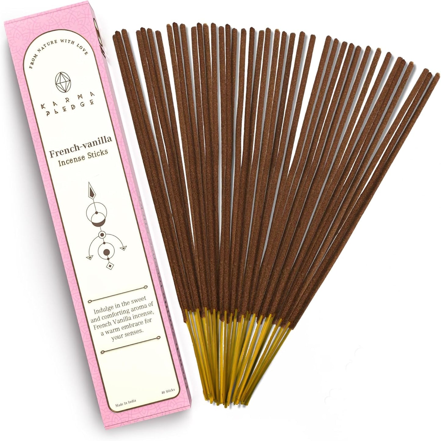 Incense Sticks, White Sage Incense, Made with Natural Ingredients, Hand Rolled Aromatic Masala, 40 Stick Pack, 45-60 Minute Burn Time, Best for Home Fragrance, Meditation, Yoga, Spiritual Healing
