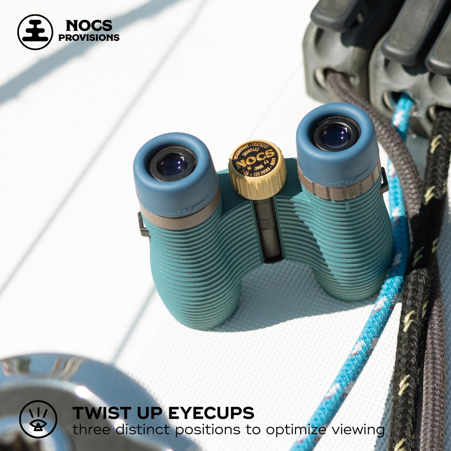 Nocs Provisions Standard Issue 8x25 Waterproof Binoculars, 8X Magnification, Bak4 Prism, Wide View Multi-Coated Lenses for Bird Watching, Hiking & Backpacking - Cobalt Blue II