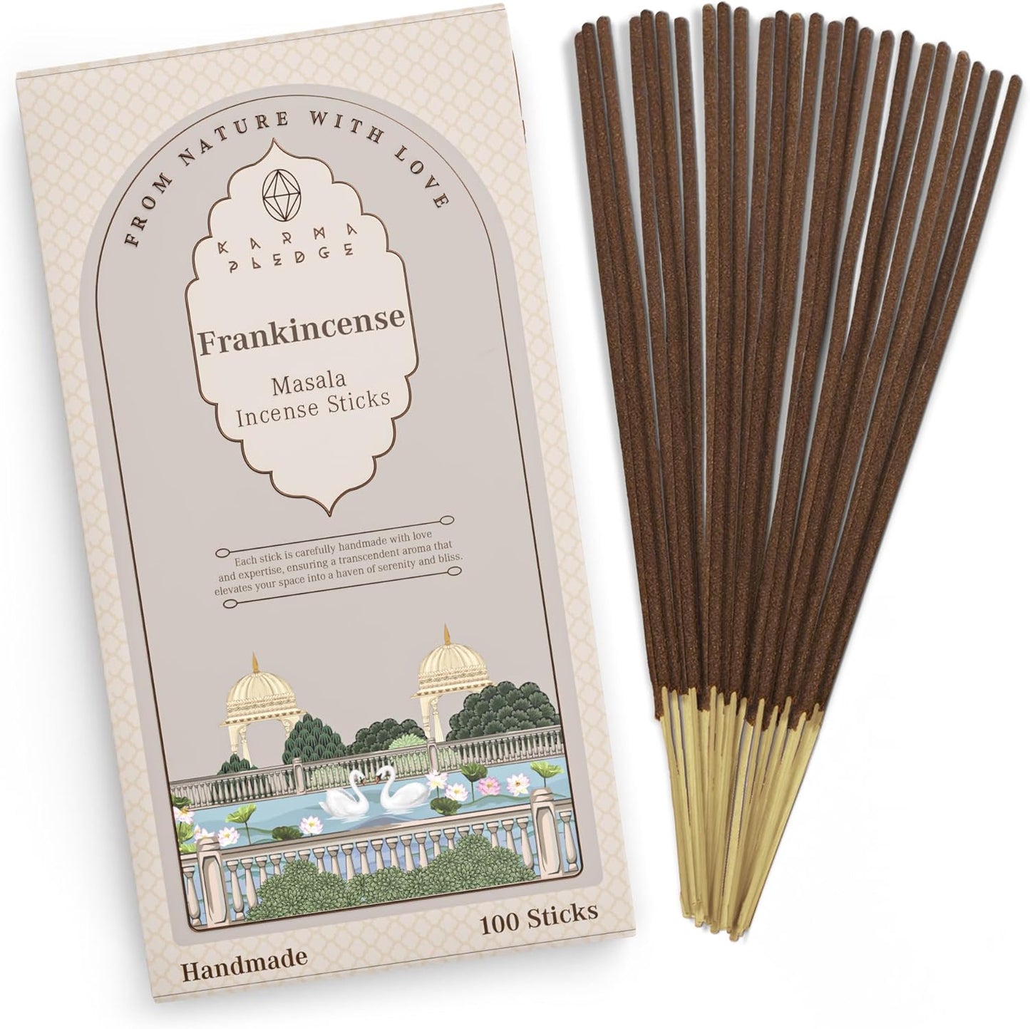 Incense Sticks, White Sage Incense, Made with Natural Ingredients, Hand Rolled Aromatic Masala, 40 Stick Pack, 45-60 Minute Burn Time, Best for Home Fragrance, Meditation, Yoga, Spiritual Healing