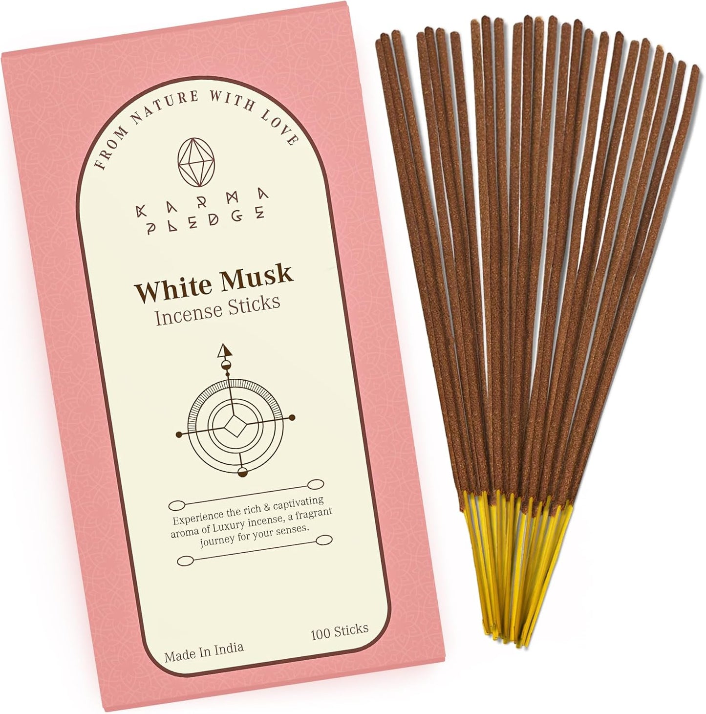 Incense Sticks, White Sage Incense, Made with Natural Ingredients, Hand Rolled Aromatic Masala, 40 Stick Pack, 45-60 Minute Burn Time, Best for Home Fragrance, Meditation, Yoga, Spiritual Healing