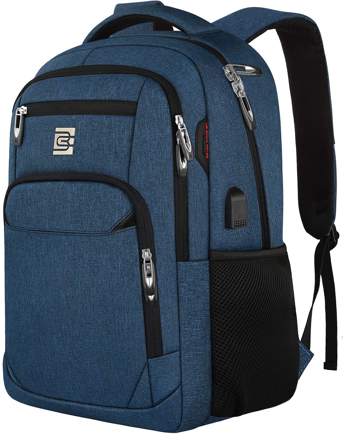 Laptop Backpack,Business Travel Anti Theft Slim Durable Laptops Backpack with USB Charging Port,Water Resistant College Computer Bag for Women & Men Fits 15.6 Inch Laptop and Notebook - Black