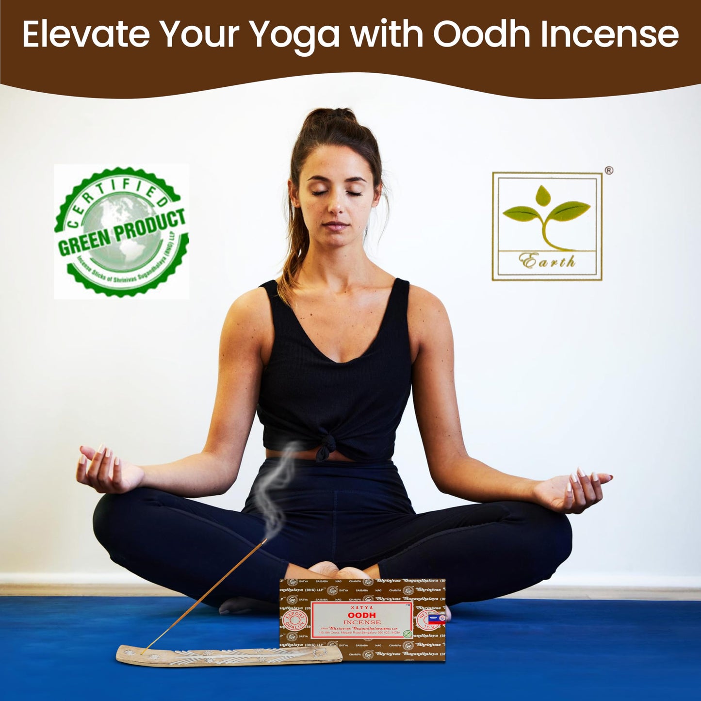 Satya Divine Blessings Incense Sticks, Satya Bng (Bangalore) Insenses 15gmx12 Pack with Raajsee Incense Holder Bundle, Satya Nagchampa Natural Incense