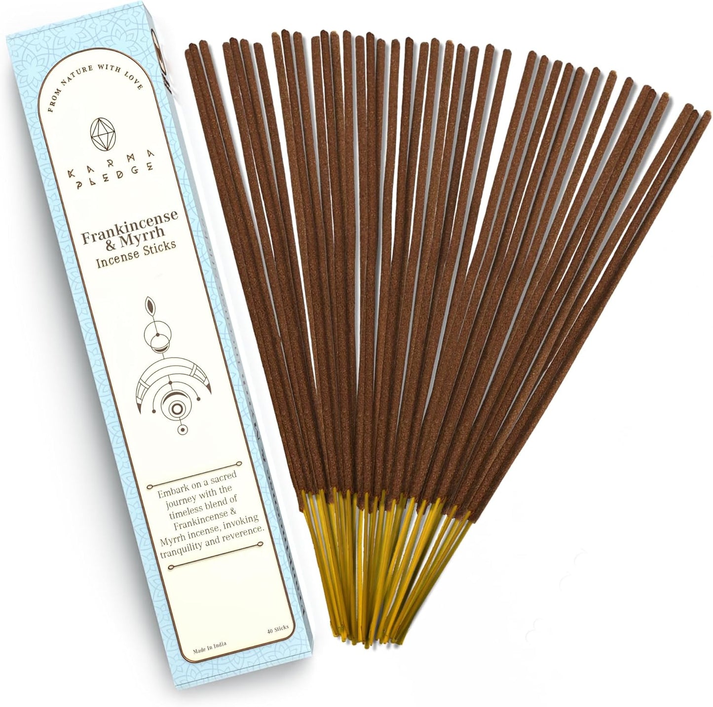 Incense Sticks, White Sage Incense, Made with Natural Ingredients, Hand Rolled Aromatic Masala, 40 Stick Pack, 45-60 Minute Burn Time, Best for Home Fragrance, Meditation, Yoga, Spiritual Healing