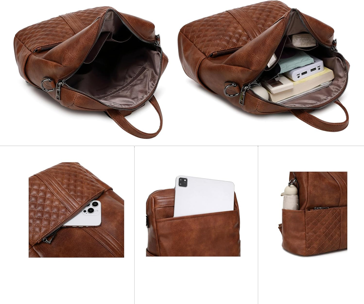 sqlp Daily Use Backpack Purse for Women Vegan Leather Travel Back Pack Fashion Multipurpose Design Shoulder Bags Handbag