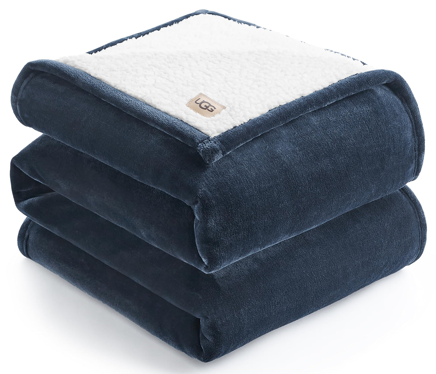 UGG Nita King/California King Blanket Fleece Fluffy Reversible Soft Fuzzy Bedding Cozy Plush Warm Oversized Blanket Machine Washable Bedroom Decor for Big Couch Bed, 110-inch x 90-inch, White Snow