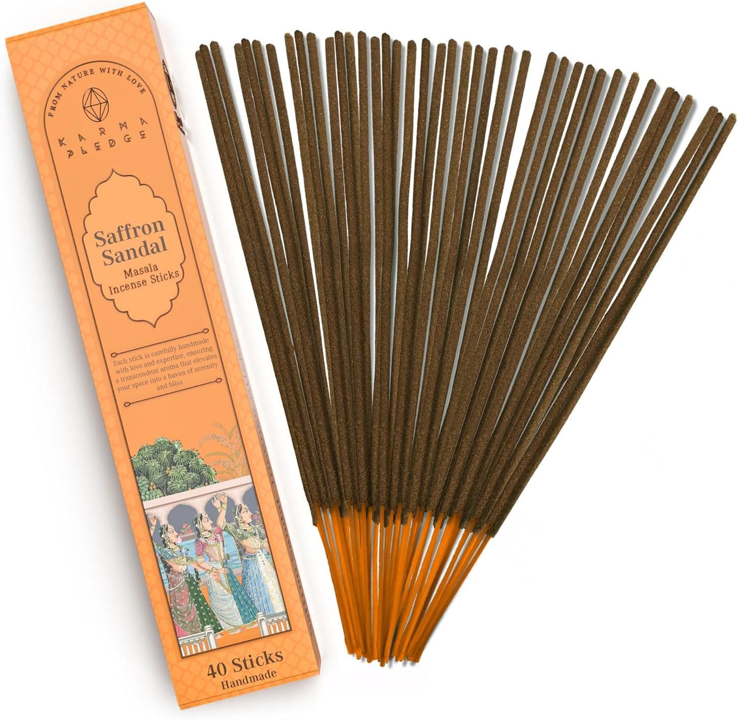Incense Sticks, White Sage Incense, Made with Natural Ingredients, Hand Rolled Aromatic Masala, 40 Stick Pack, 45-60 Minute Burn Time, Best for Home Fragrance, Meditation, Yoga, Spiritual Healing
