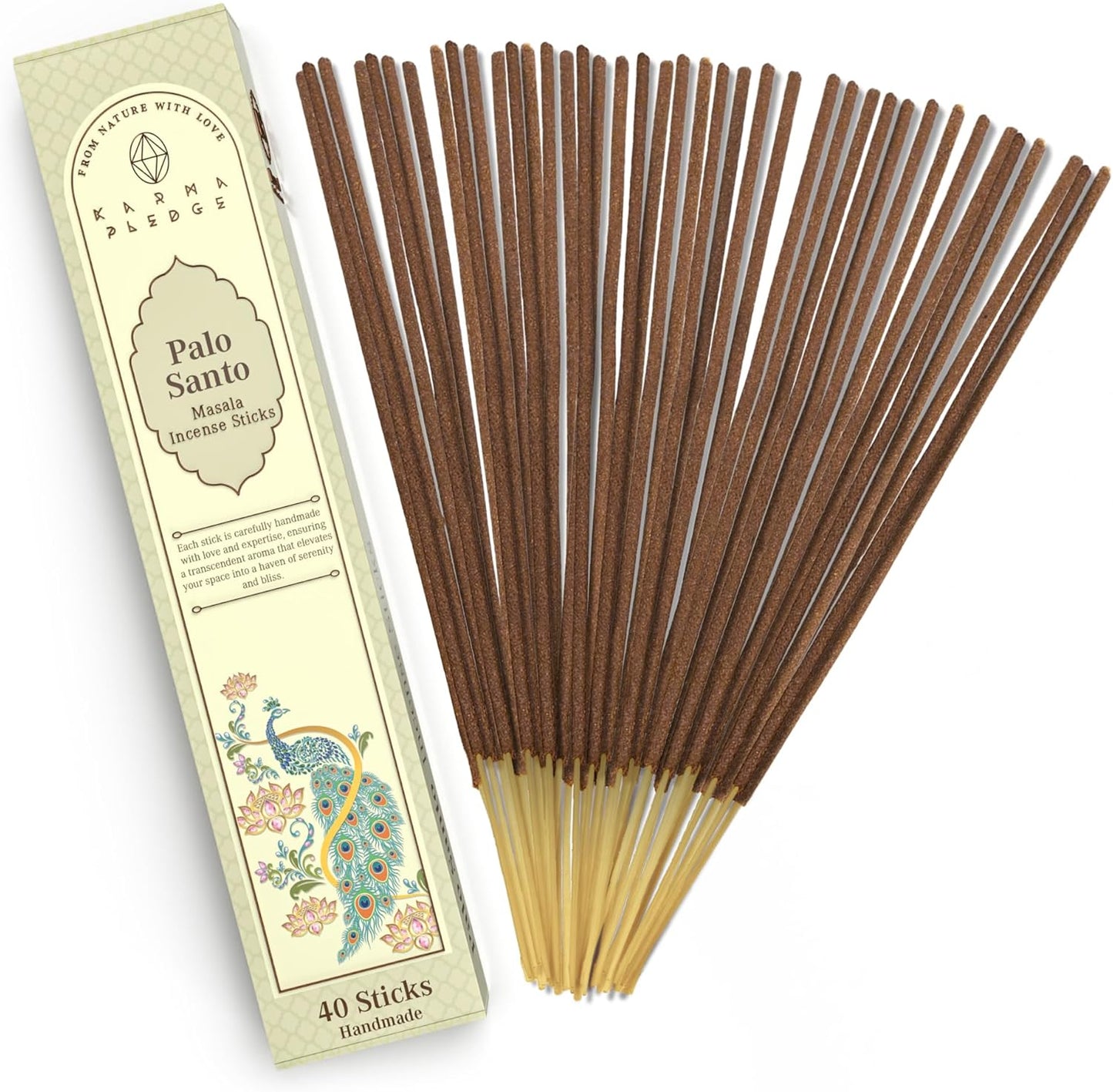 Incense Sticks, White Sage Incense, Made with Natural Ingredients, Hand Rolled Aromatic Masala, 40 Stick Pack, 45-60 Minute Burn Time, Best for Home Fragrance, Meditation, Yoga, Spiritual Healing
