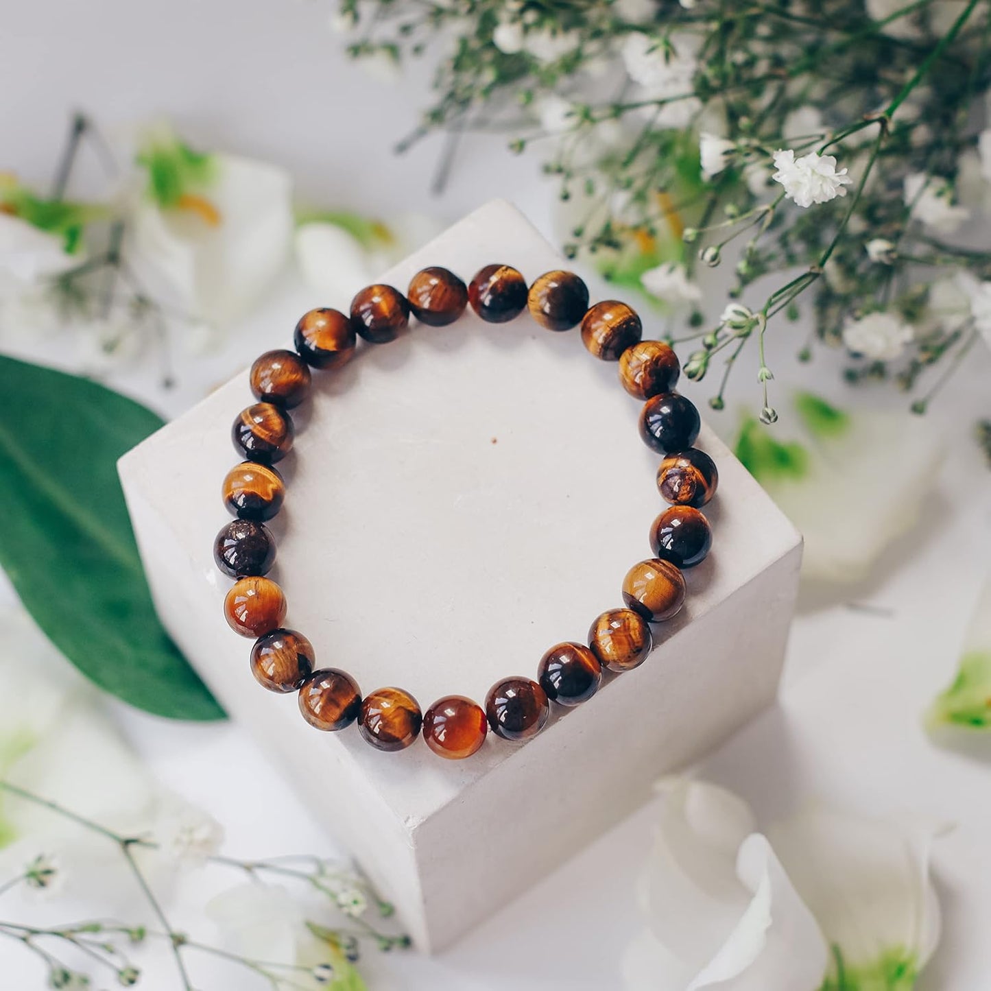 Crystal Vibe Handmade Natural Amethyst Bracelet for Women - Stretchable 8mm Bead Bracelet - Adjustable size Crystal Bracelet for Women