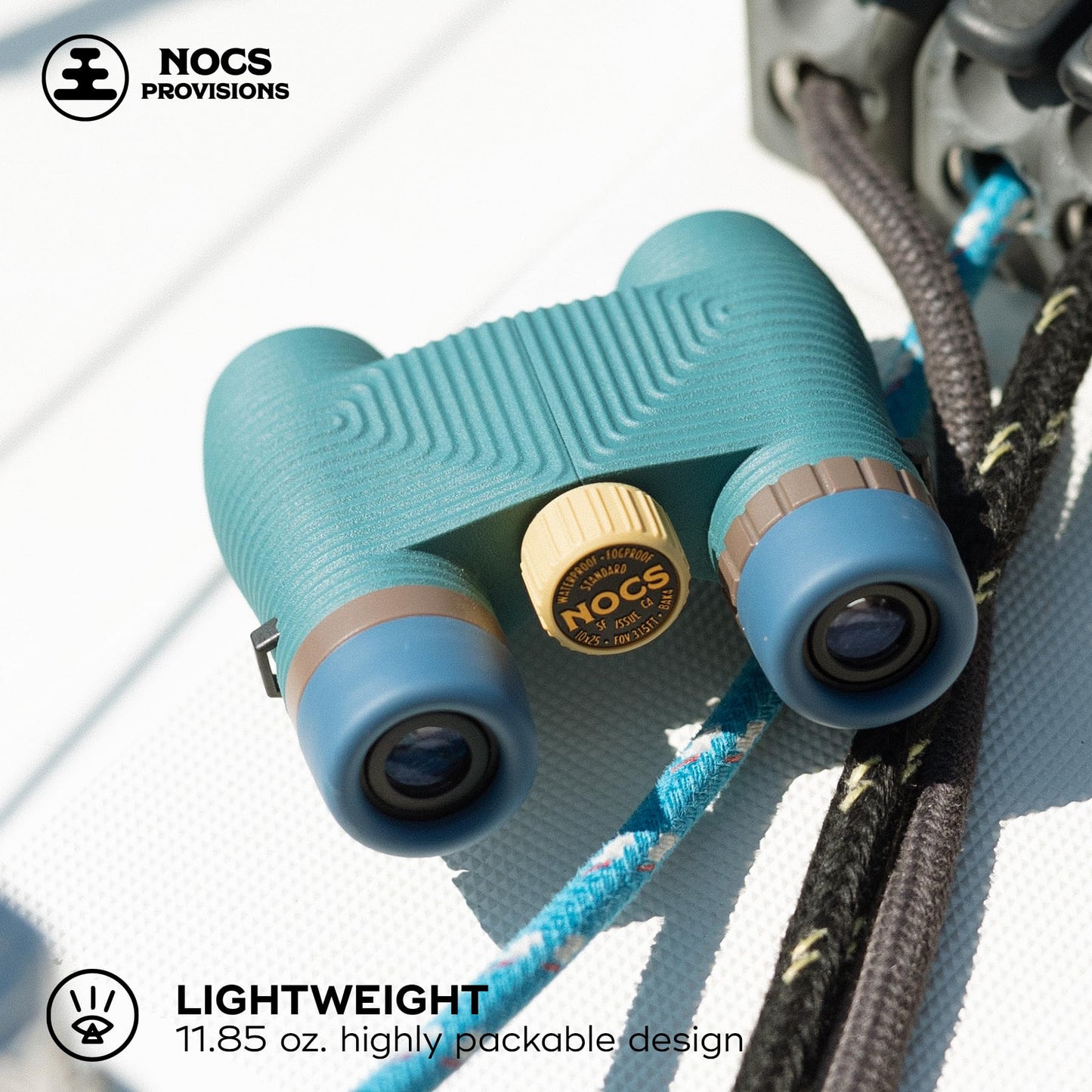 Nocs Provisions Standard Issue 8x25 Waterproof Binoculars, 8X Magnification, Bak4 Prism, Wide View Multi-Coated Lenses for Bird Watching, Hiking & Backpacking - Cobalt Blue II