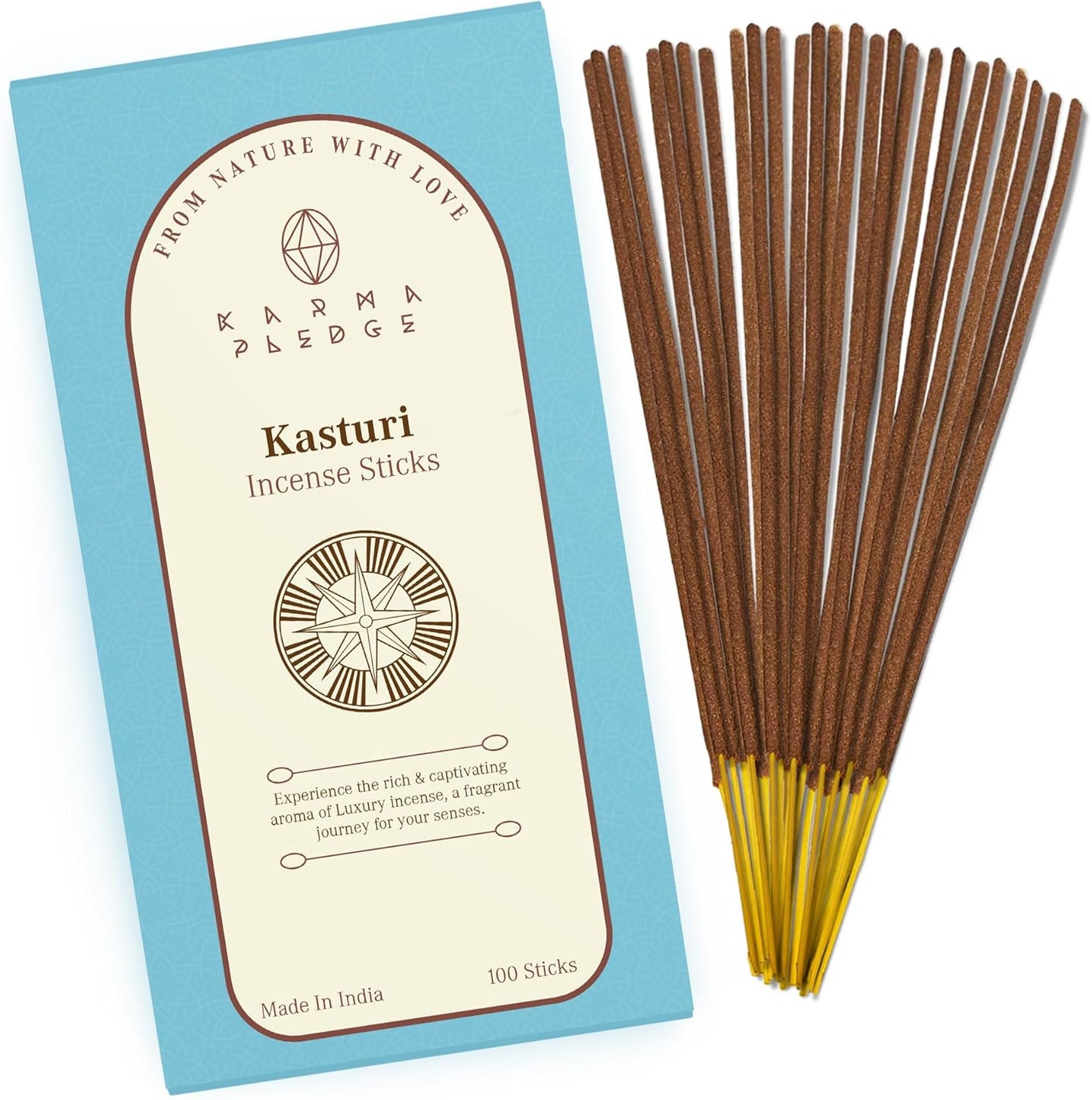 Incense Sticks, White Sage Incense, Made with Natural Ingredients, Hand Rolled Aromatic Masala, 40 Stick Pack, 45-60 Minute Burn Time, Best for Home Fragrance, Meditation, Yoga, Spiritual Healing